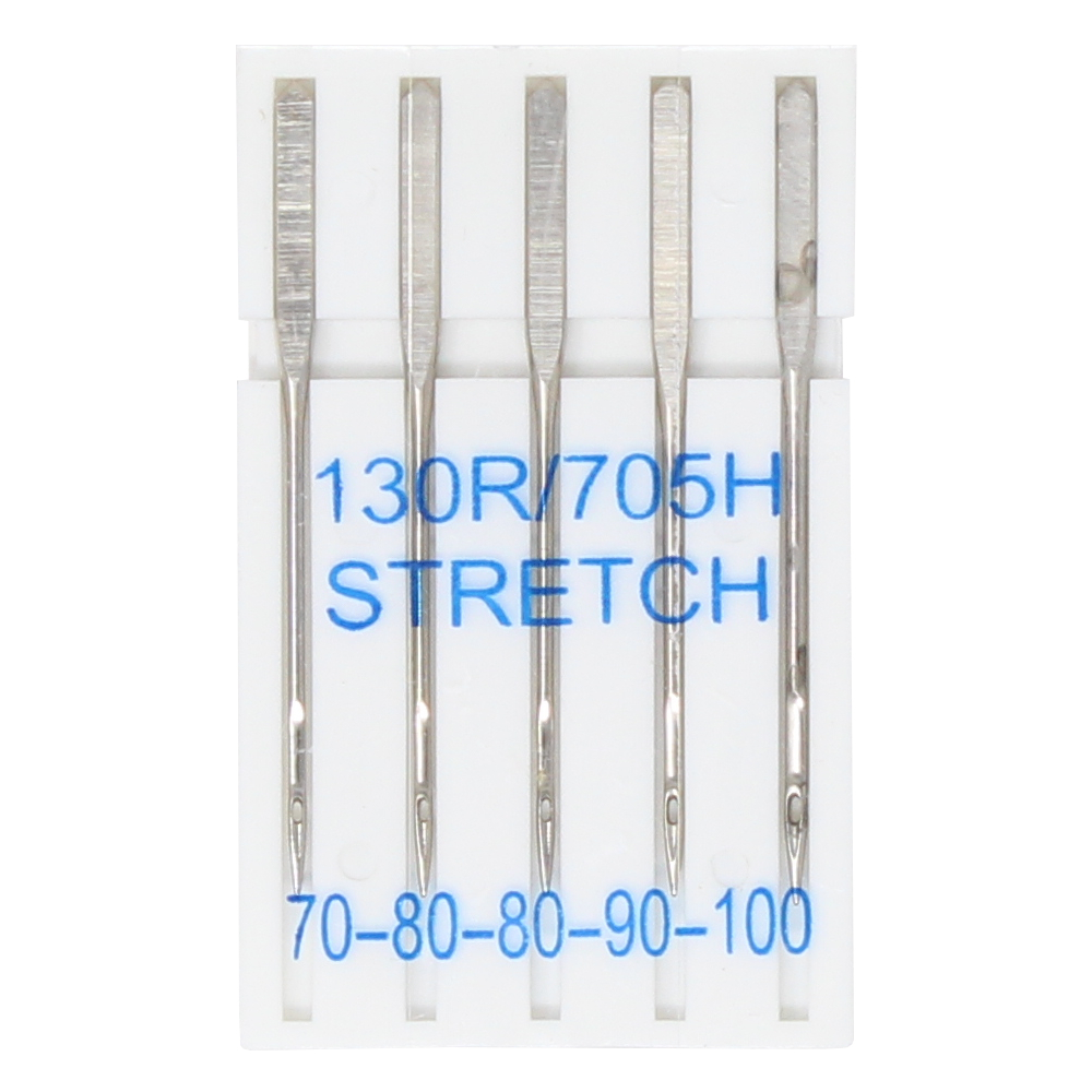 5 Stretch-Nähmaschinennadeln - Flachkolben - Nadelstärken 70-100 - 130R/705H