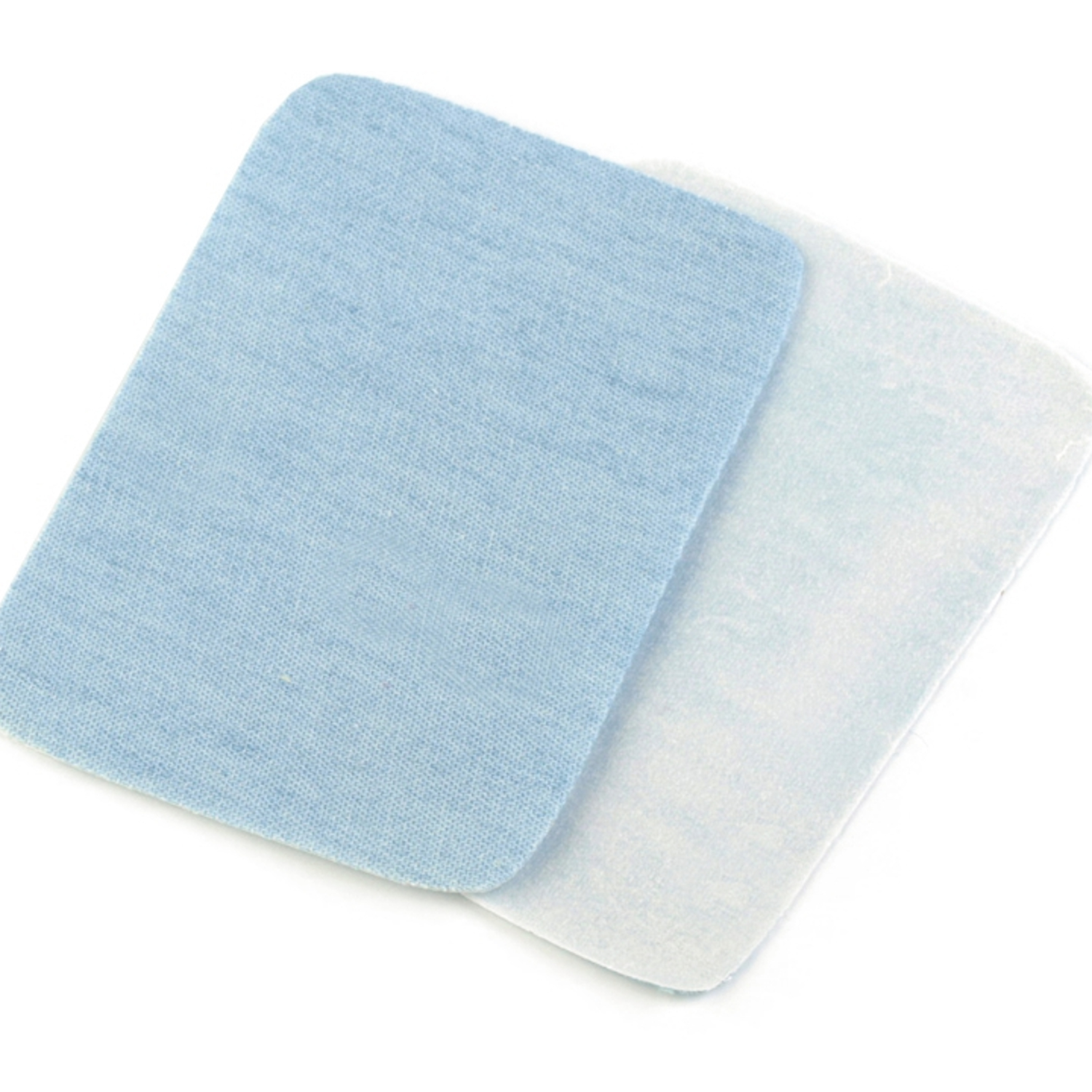 2x Jeans Bügelflicken - 5,3 x 7,9 cm - Eisblau (1)