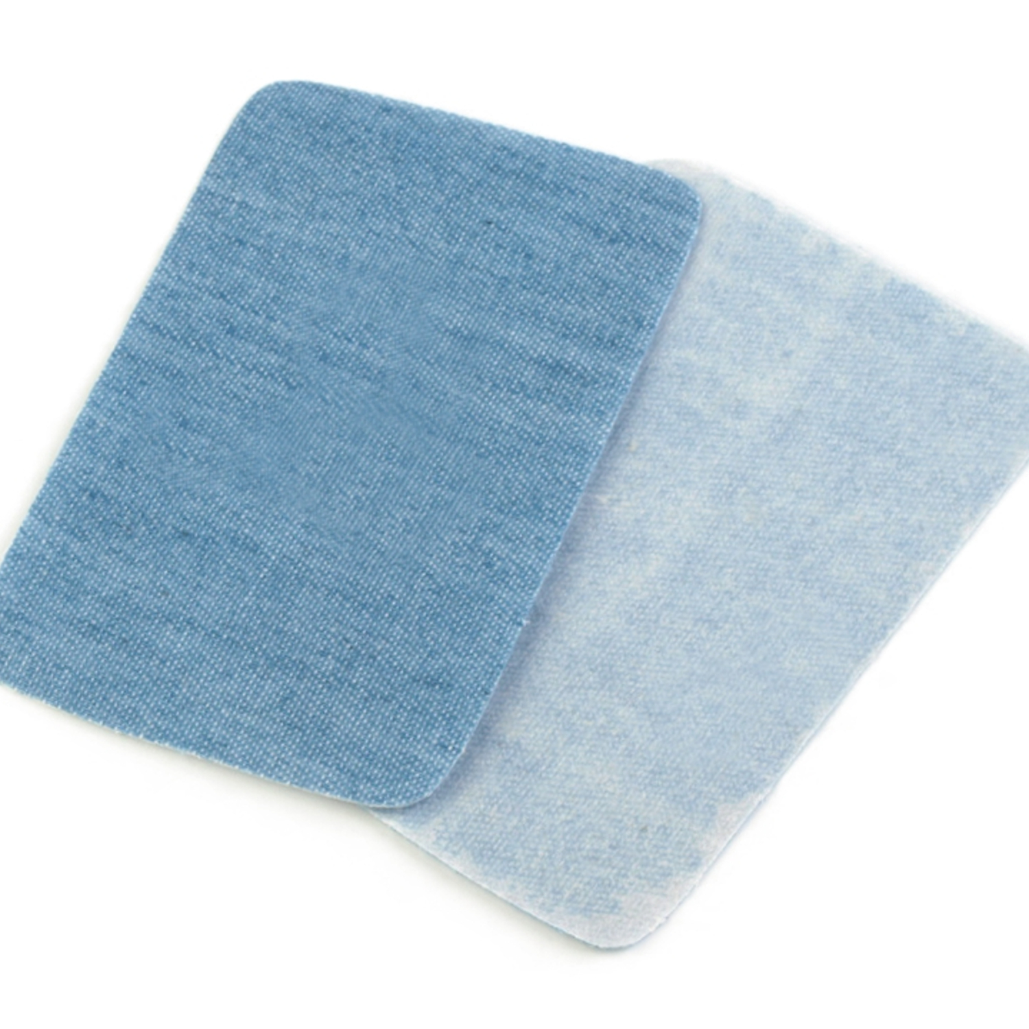 2x Jeans Bügelflicken - 5,3 x 7,9 cm - Jeansblau (2)