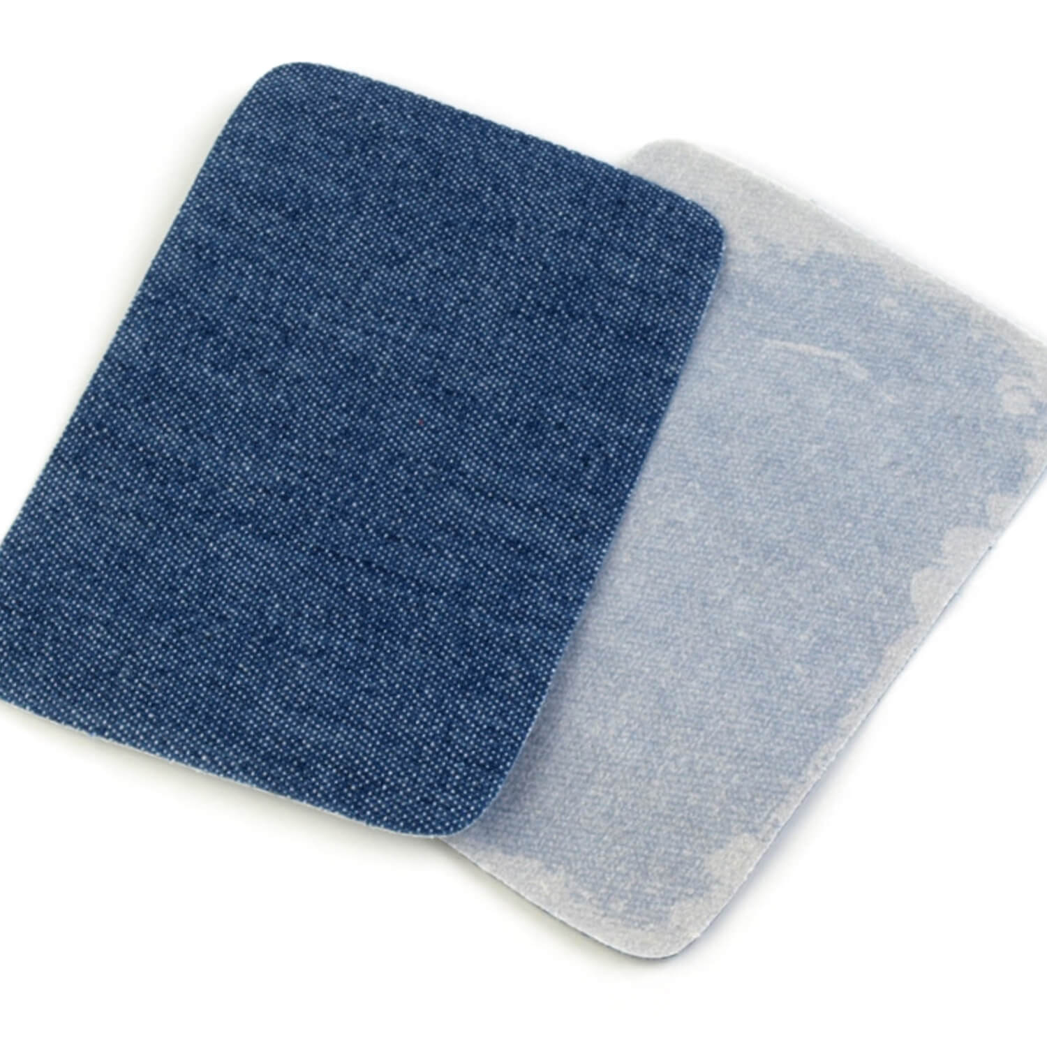 2x Jeans Bügelflicken - 5,3 x 7,9 cm - Dunkelblau (4)