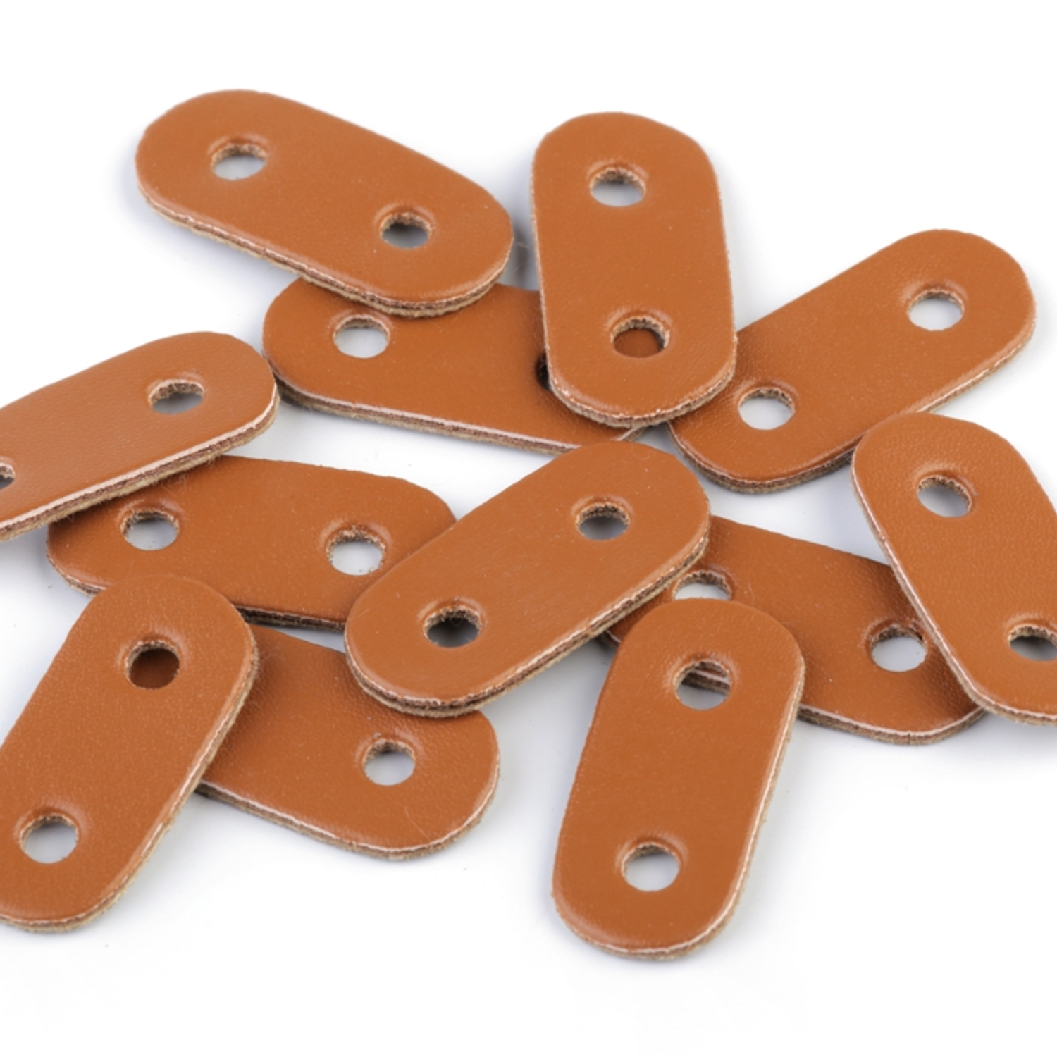 4 Kordelstopper aus Kunstleder - 16x34mm - Braun (1)