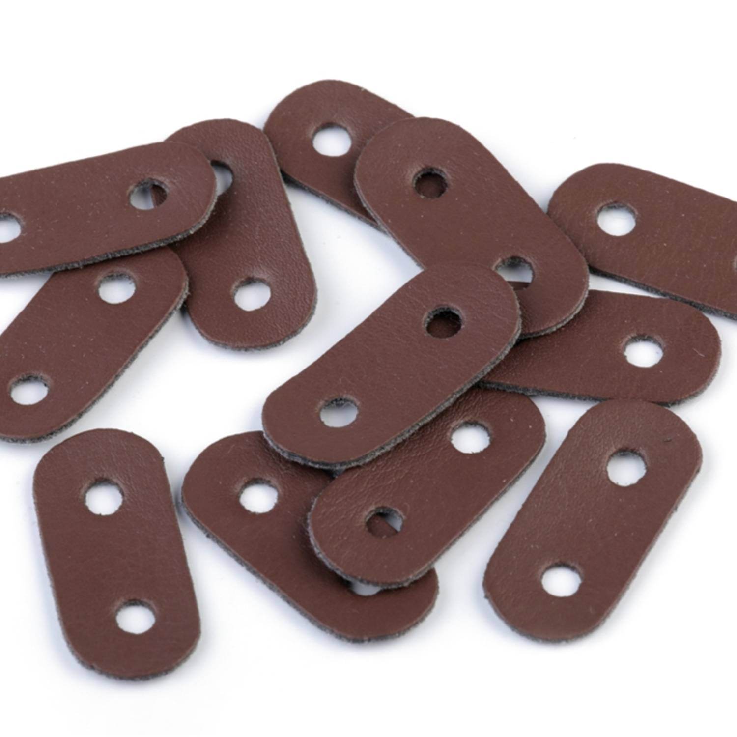 4 Kordelstopper aus Kunstleder - 16x34mm - Dunkelbraun (2)
