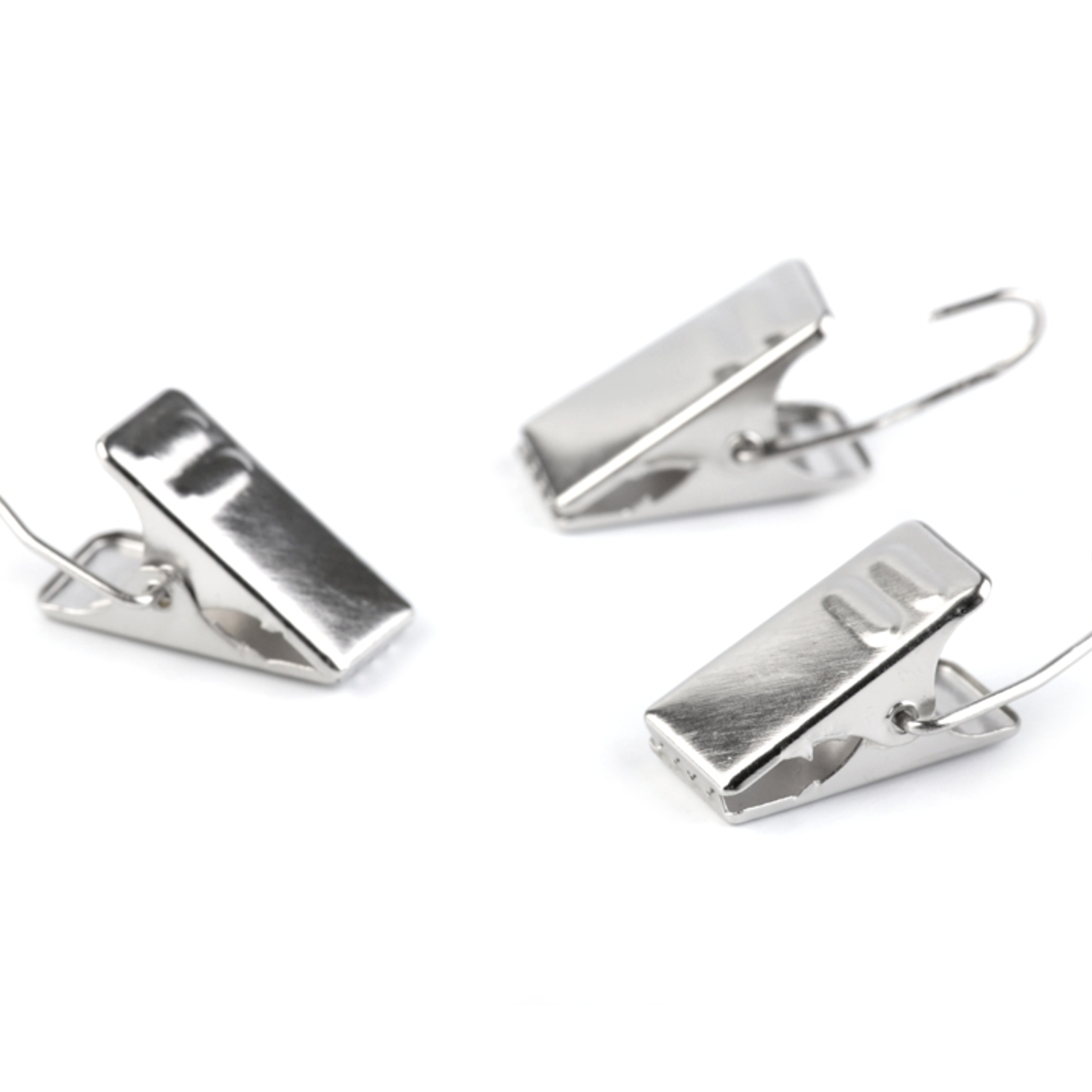 10 Gardinen Clips - 9,7 x 19,5 mm - Nickel (1) - Halber Haken