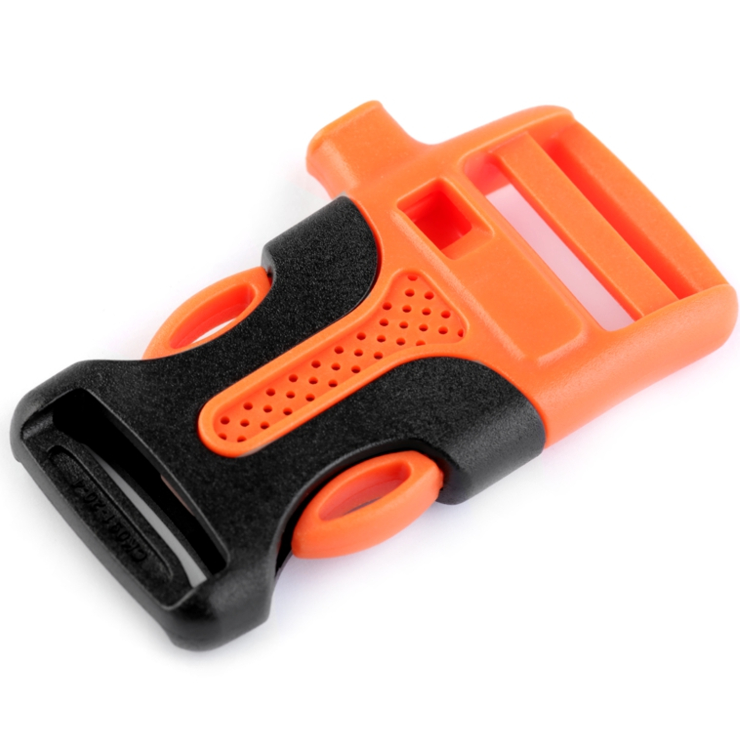 2x Steckschnalle mit Trillerpfeife - 20mm - Orange