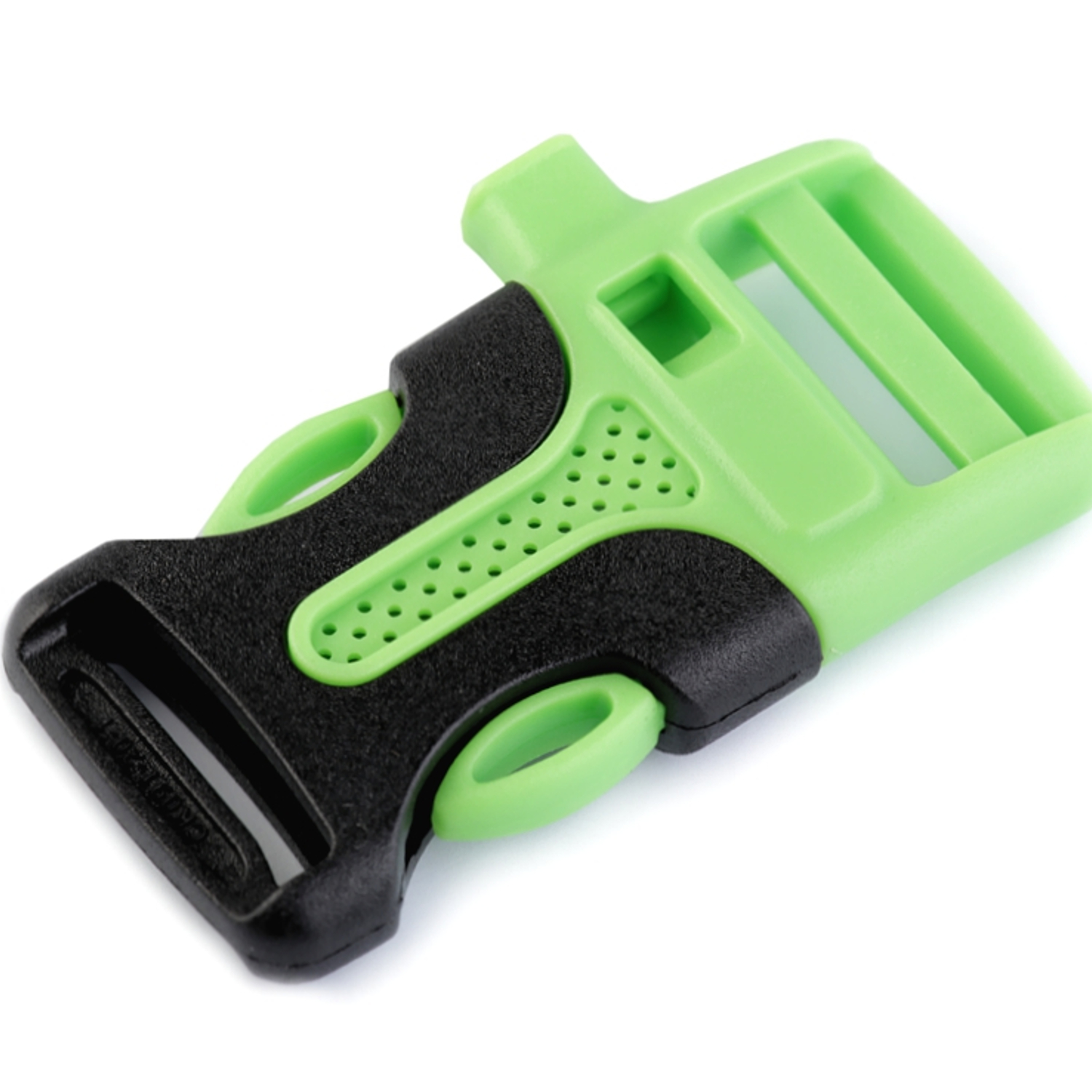 2x Steckschnalle mit Trillerpfeife - 20mm - Grün
