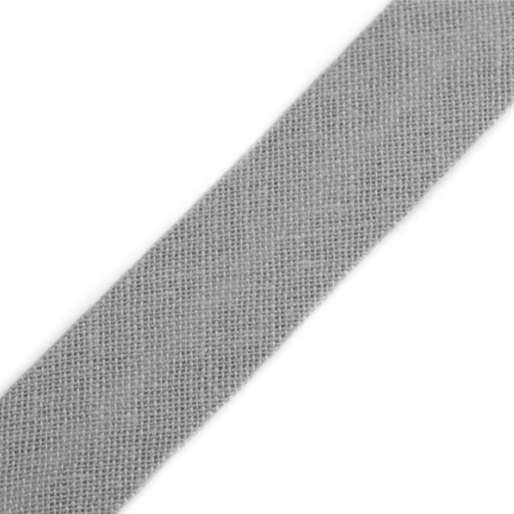 Schrägband aus Baumwolle 14mm breit gefalzt in Achatgrau (113)