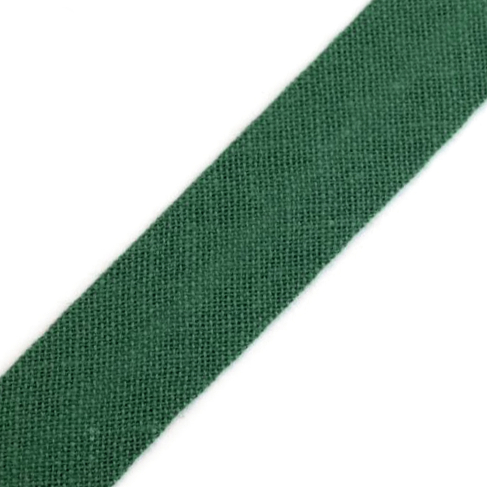 Schrägband aus Baumwolle 14mm breit gefalzt in Dunkelgrün (551)