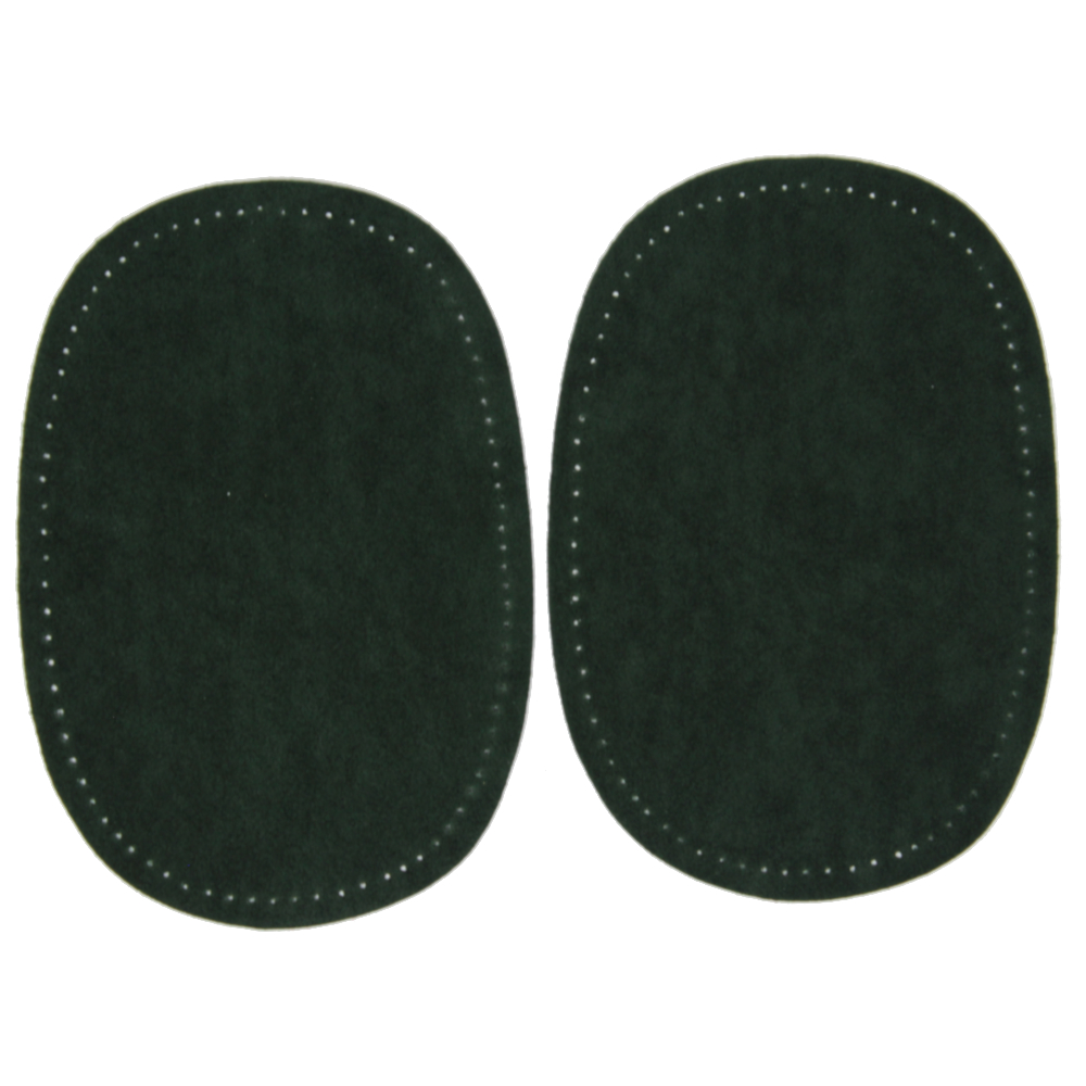 2 Bügelflecken oval aus Wildlederimitat 14,5 x10cm in Grün
