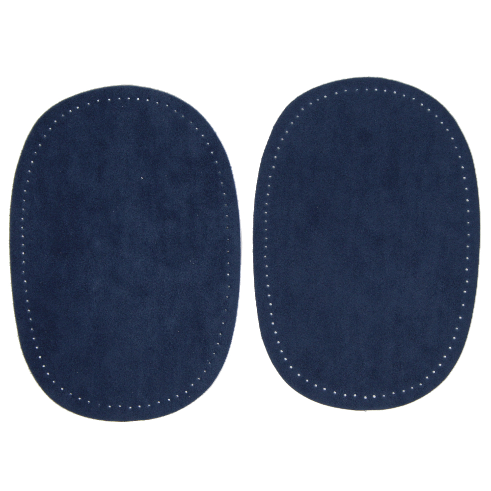 2 Bügelflecken oval aus Wildlederimitat 14,5 x10cm in Royal Blau