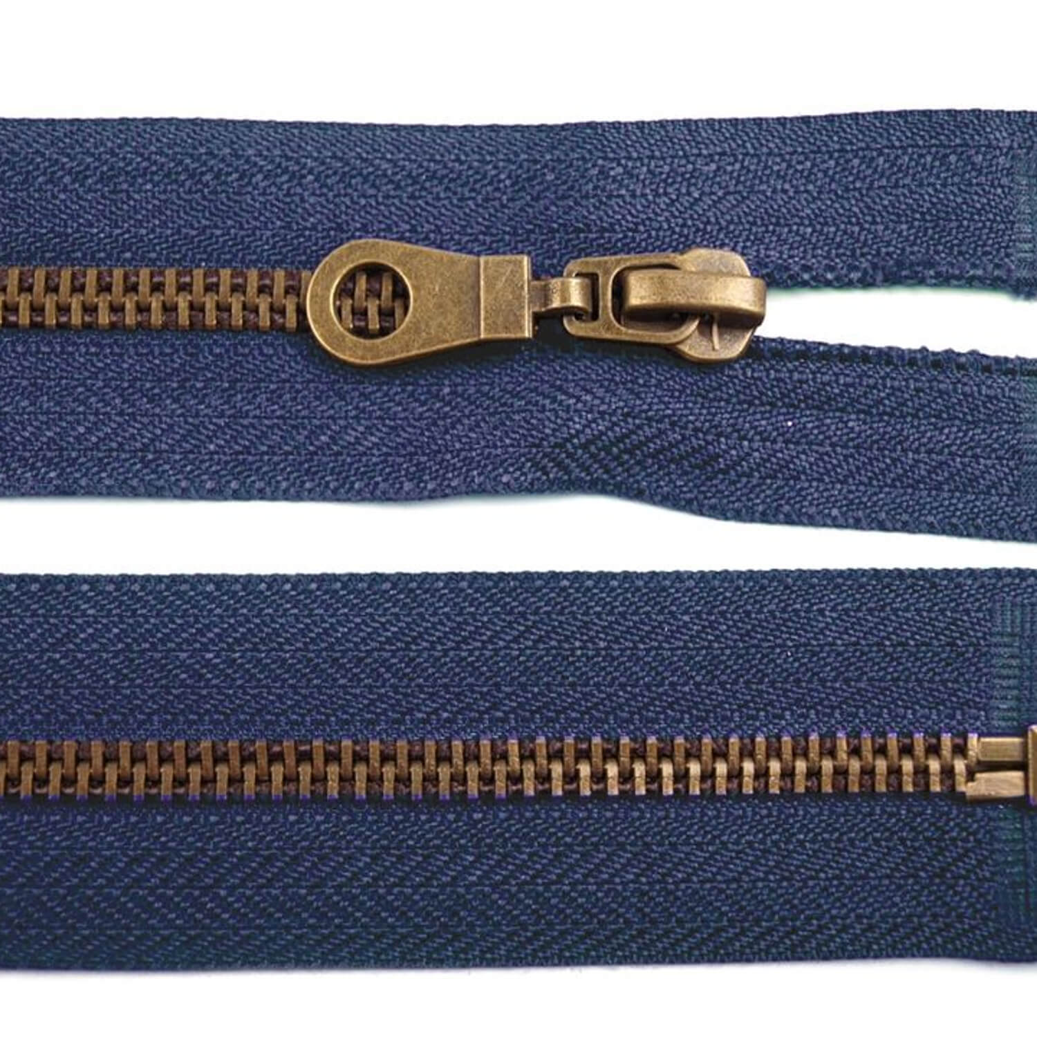 Reißverschluss aus Altmessing - 75cm - teilbar - Blau / Eclipse(330)