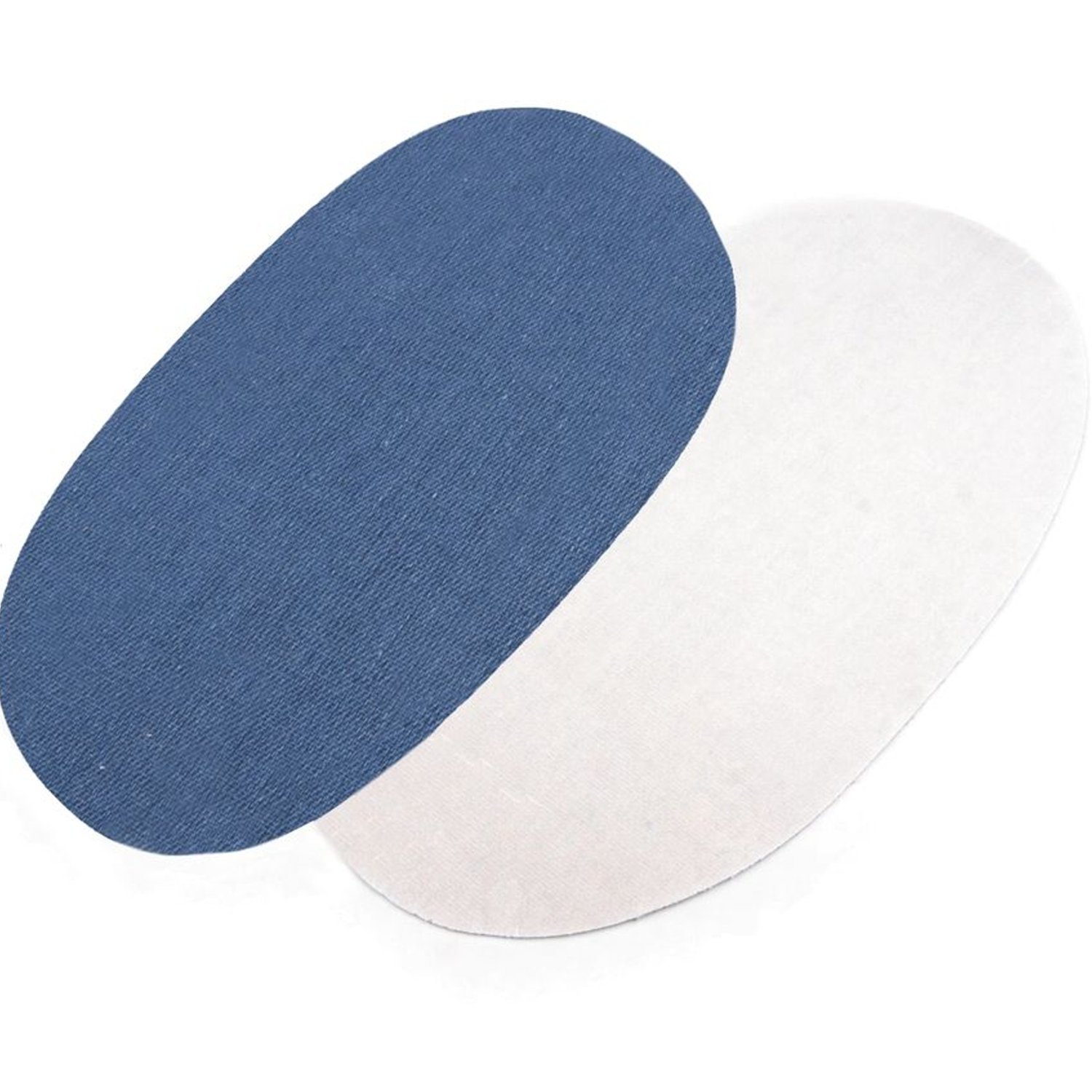2 Bügelflicken oval - 9cm x 18cm - Hellblau (1)