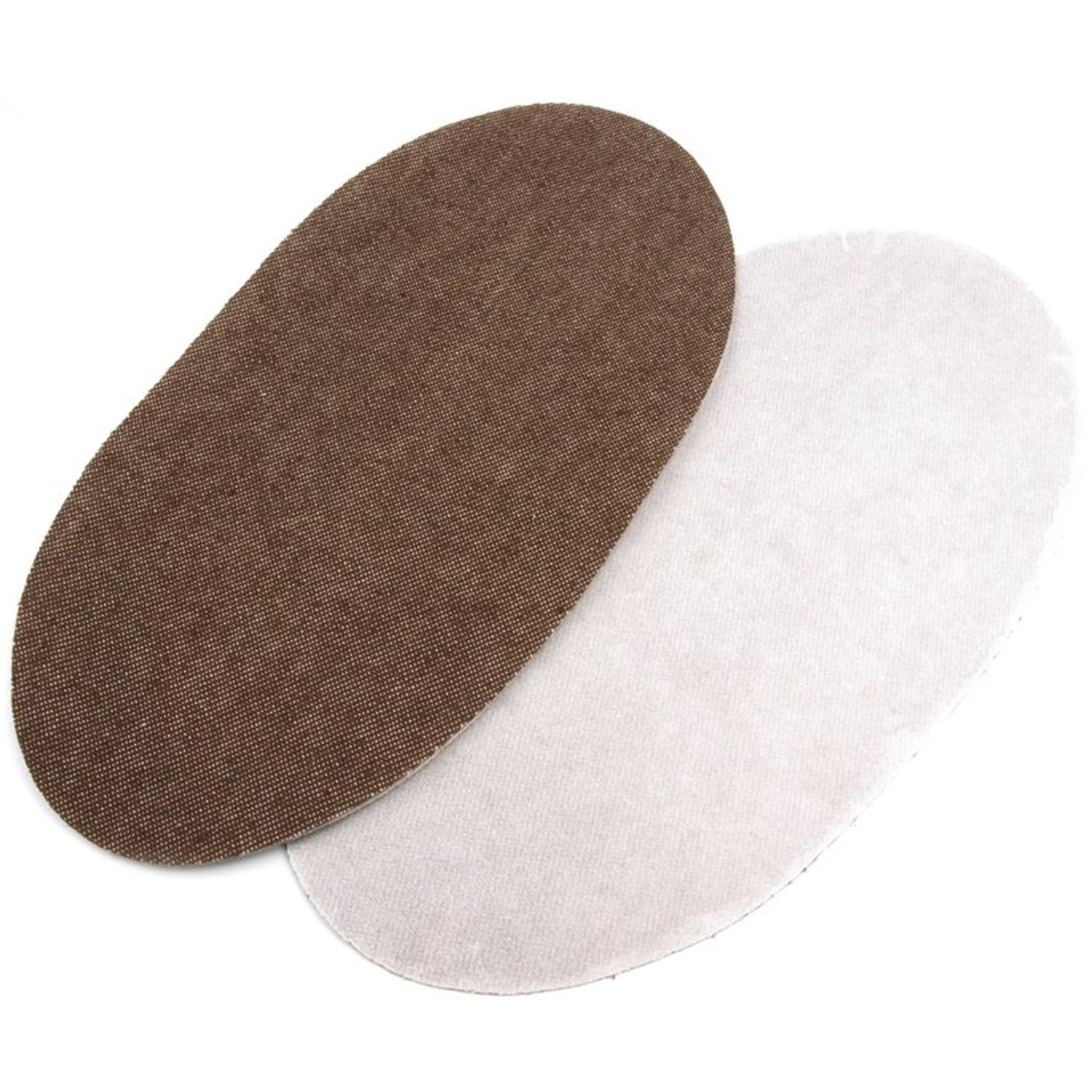 2 Bügelflicken oval - 9cm x 18cm - Haselnuss (3)