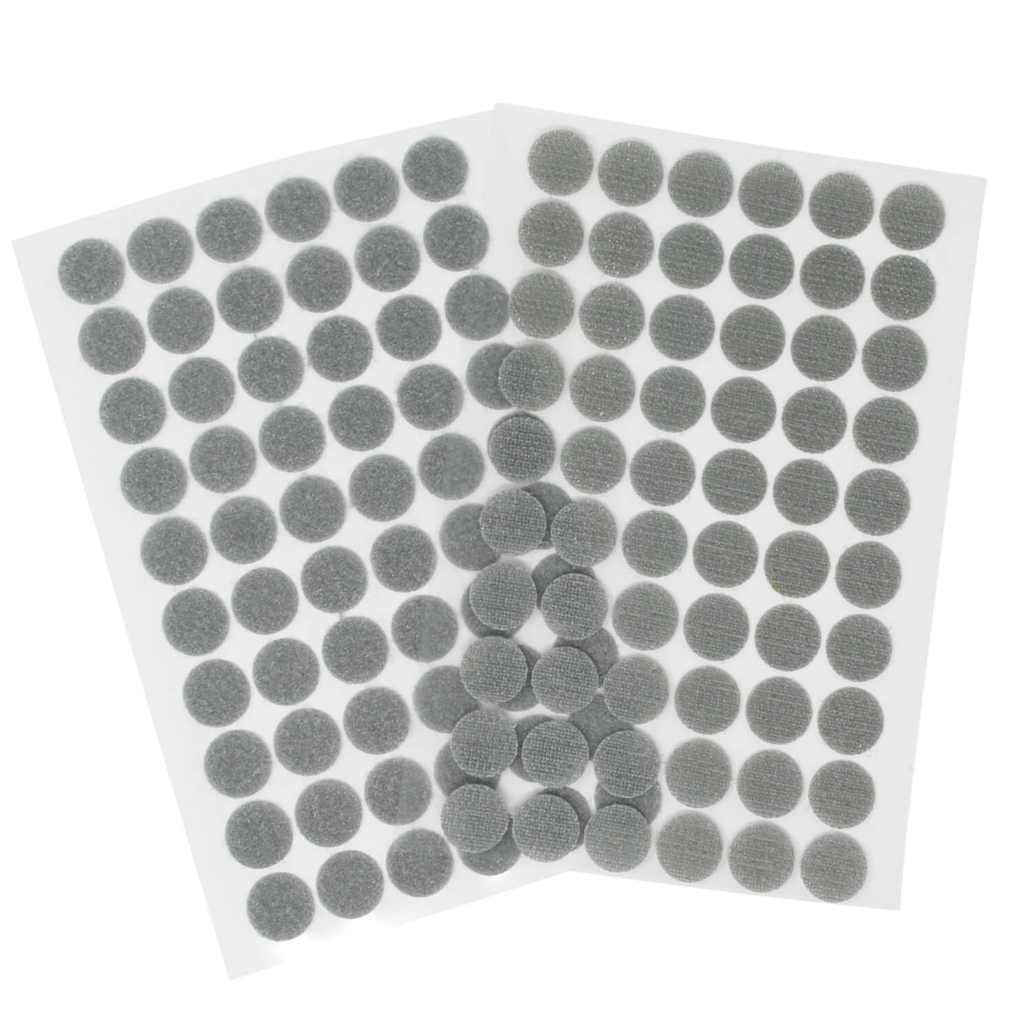 60 Paar Klettpunkte - 15mm - selbstklebend - Grau