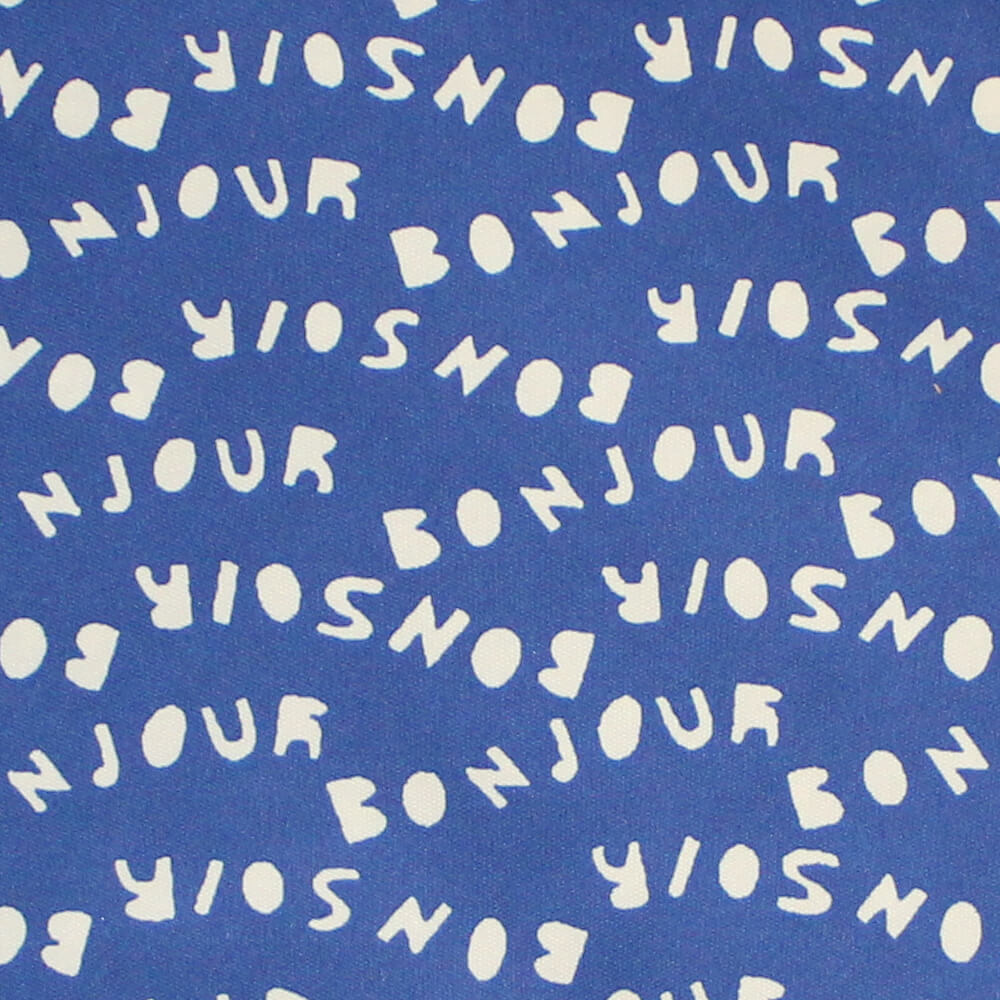 0,5 m | Jackenstoff Bonjour / Bonsuir - dunkelblau weiss (2874)
