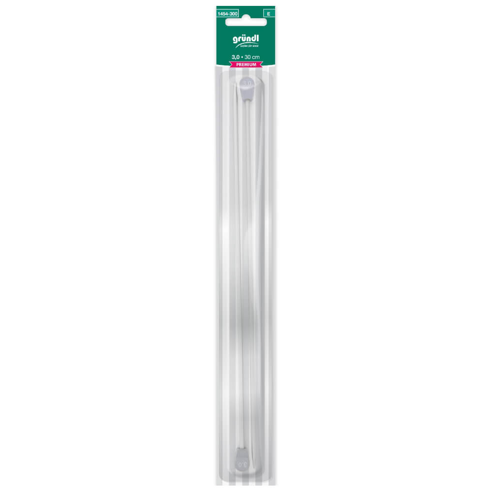 GRÜNDL | Jackenstricknadel Premium - Aluminium - 30 cm - Gr: 3,0 (1454-300)
