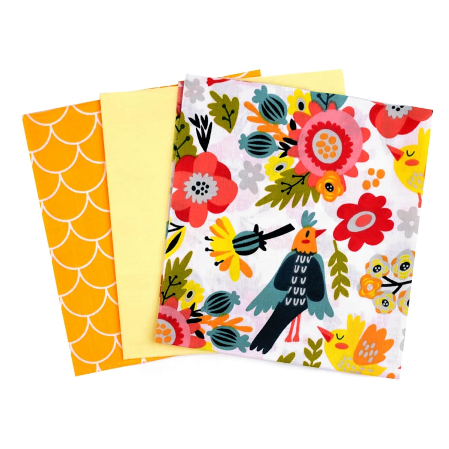 3 Stück Patchworkstoffset 40 x 40 cm - Gelb (56)