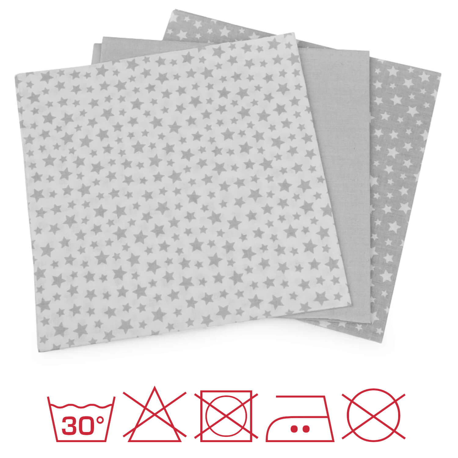 3 Stück Patchworkstoffset 40 x 40 cm - Grau (59)