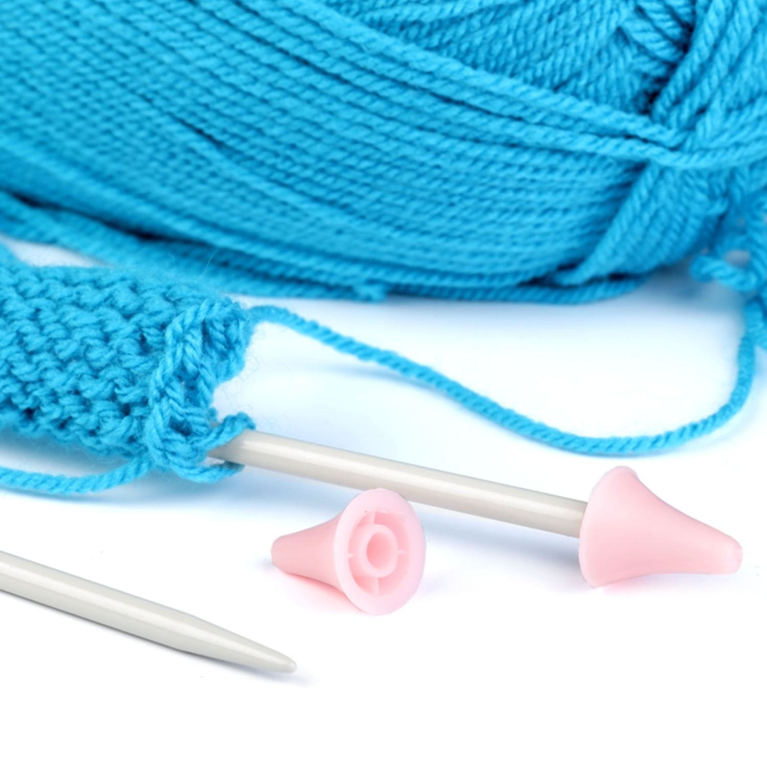2 Maschenstopper für Stricknadeln Gr. 4-6 in Rosa