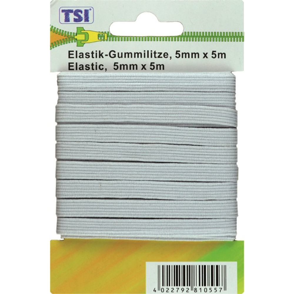 Elastic Gummilitze 5mm x 5m in weiß