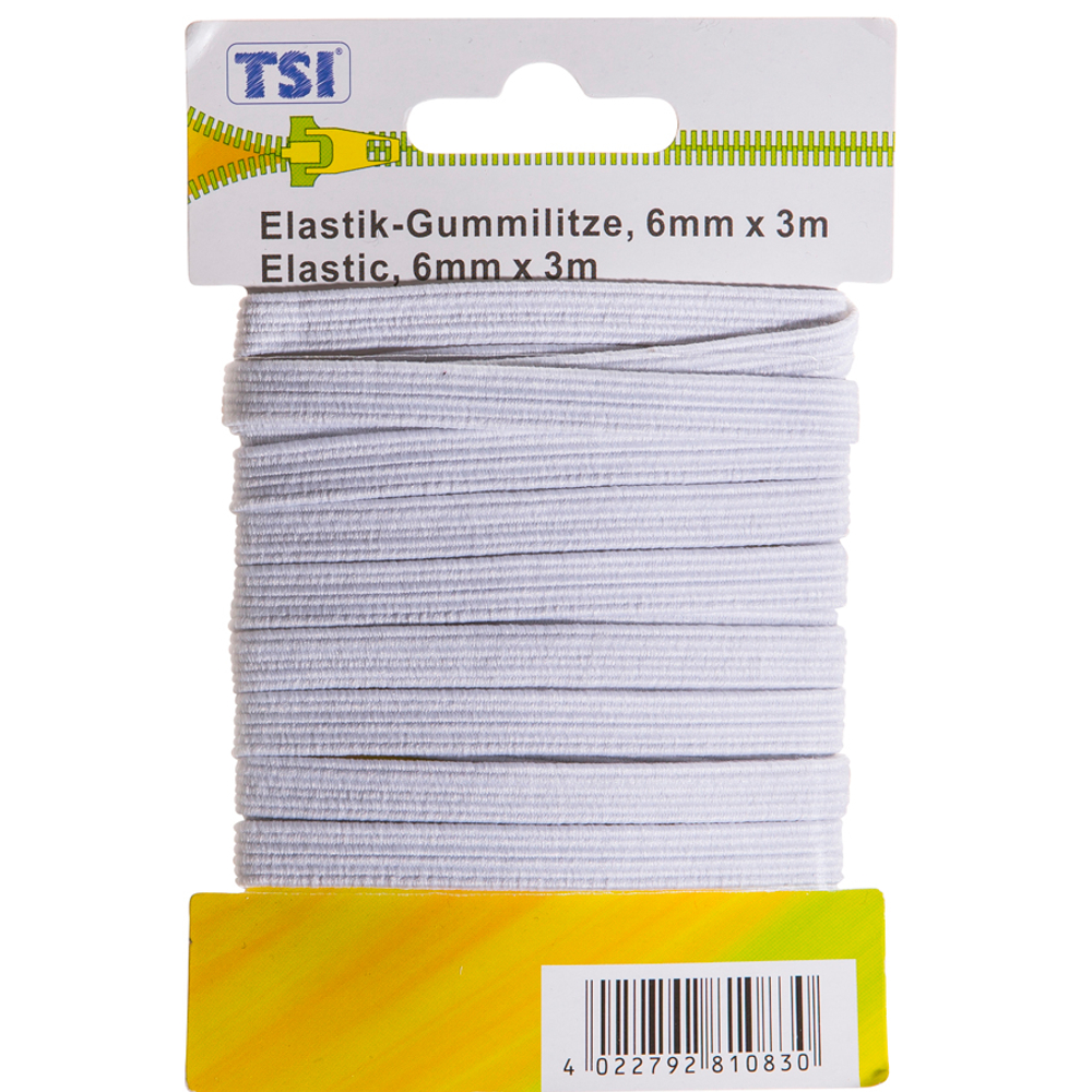 Elastic Gummilitze 25mm x 1m in weiß