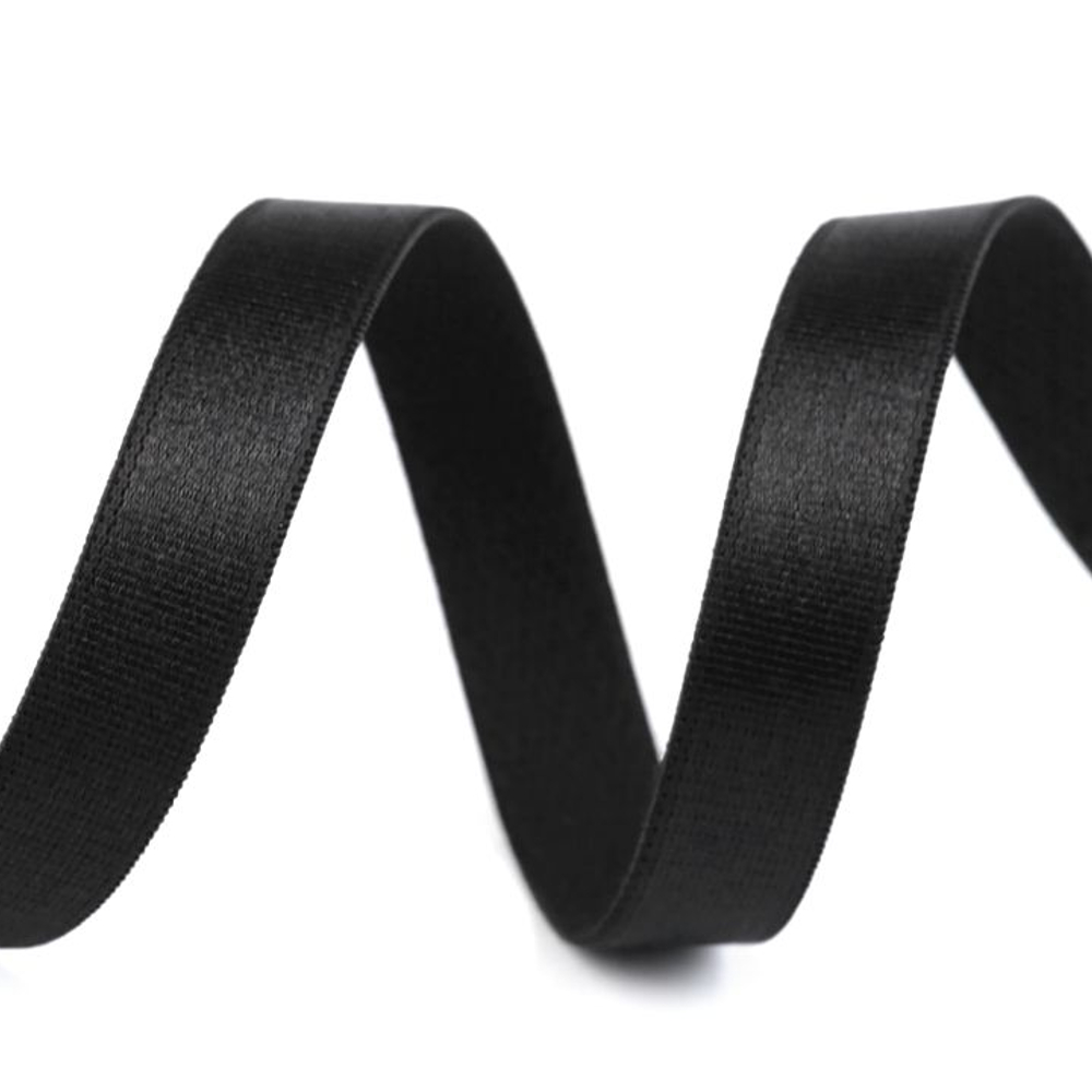 BH-Träger Gummiband aus Satin 12mm in Schwarz