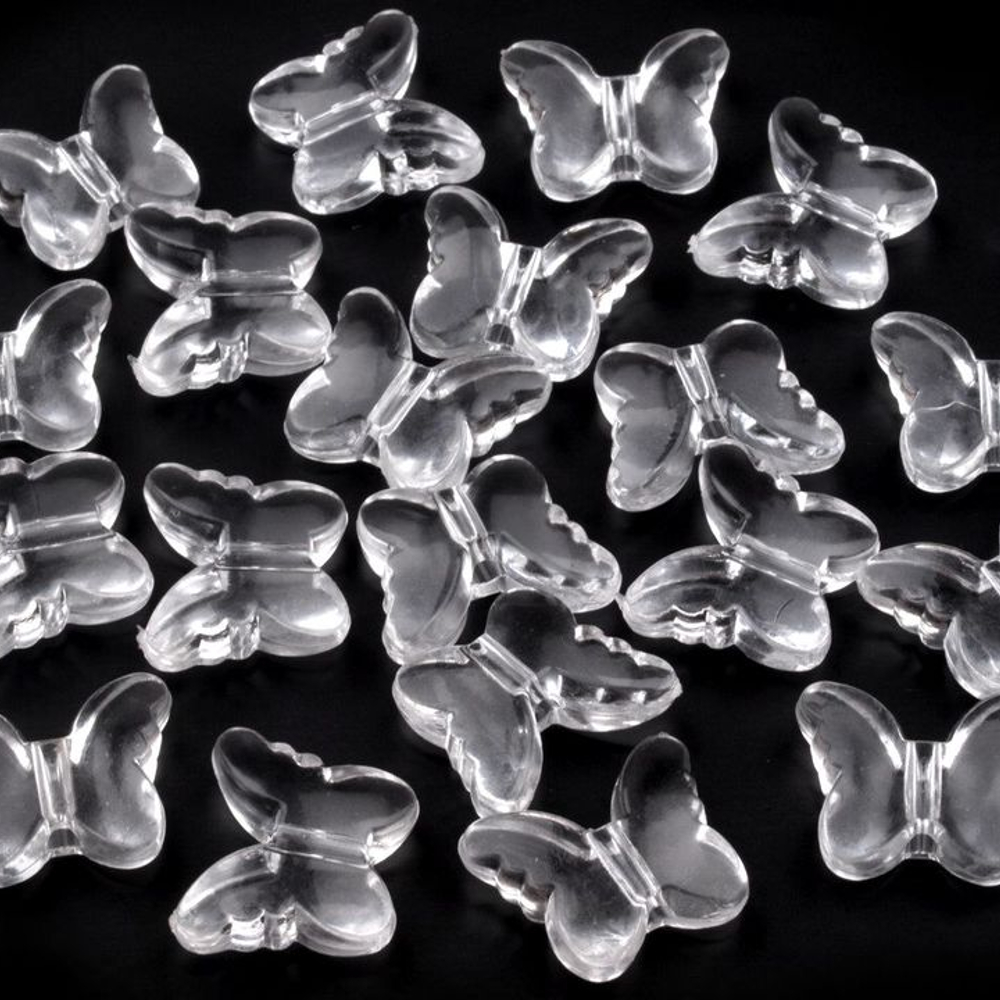 20 Streudeko Schmetterlinge 15mm x 18mm in Transparent (1)