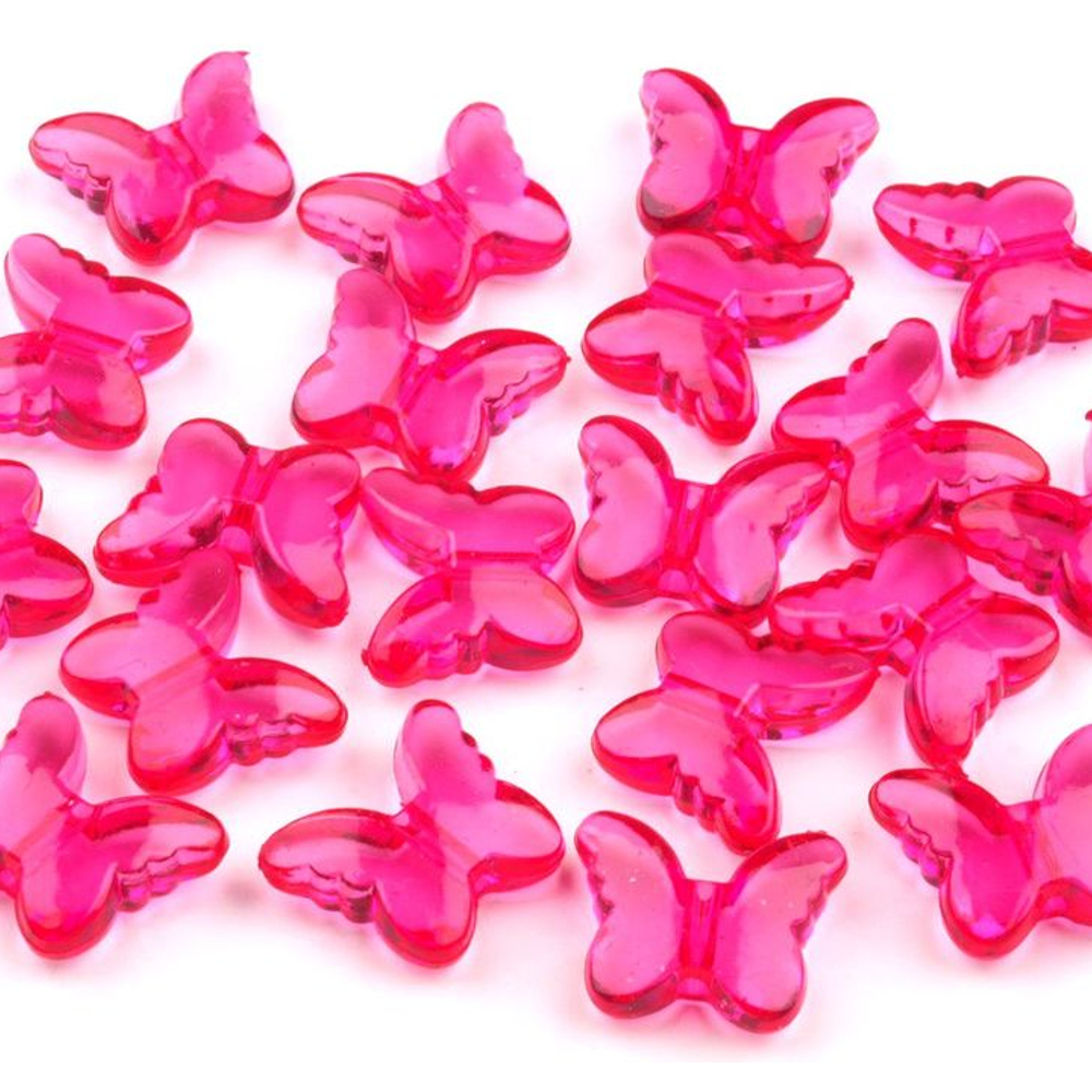 20 Streudeko Schmetterlinge 15mm x 18mm in Rosa (2)