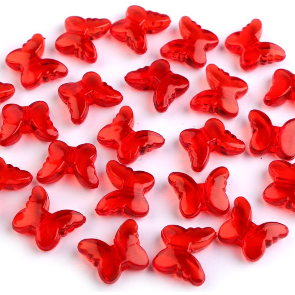 20 Streudeko Schmetterlinge 15mm x 18mm in Rot (9)