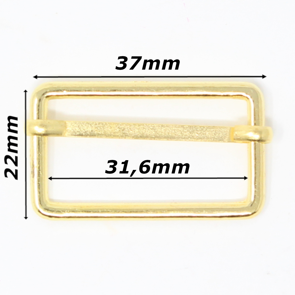 10 Metallschieber für 30mm breite Gurtbänder in Goldfarben