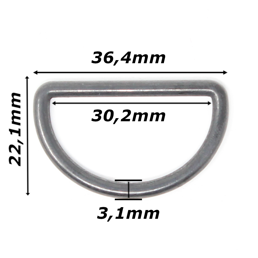 10 D-Ringe für Gurtbänder bis 30mm Breite in Brüniert