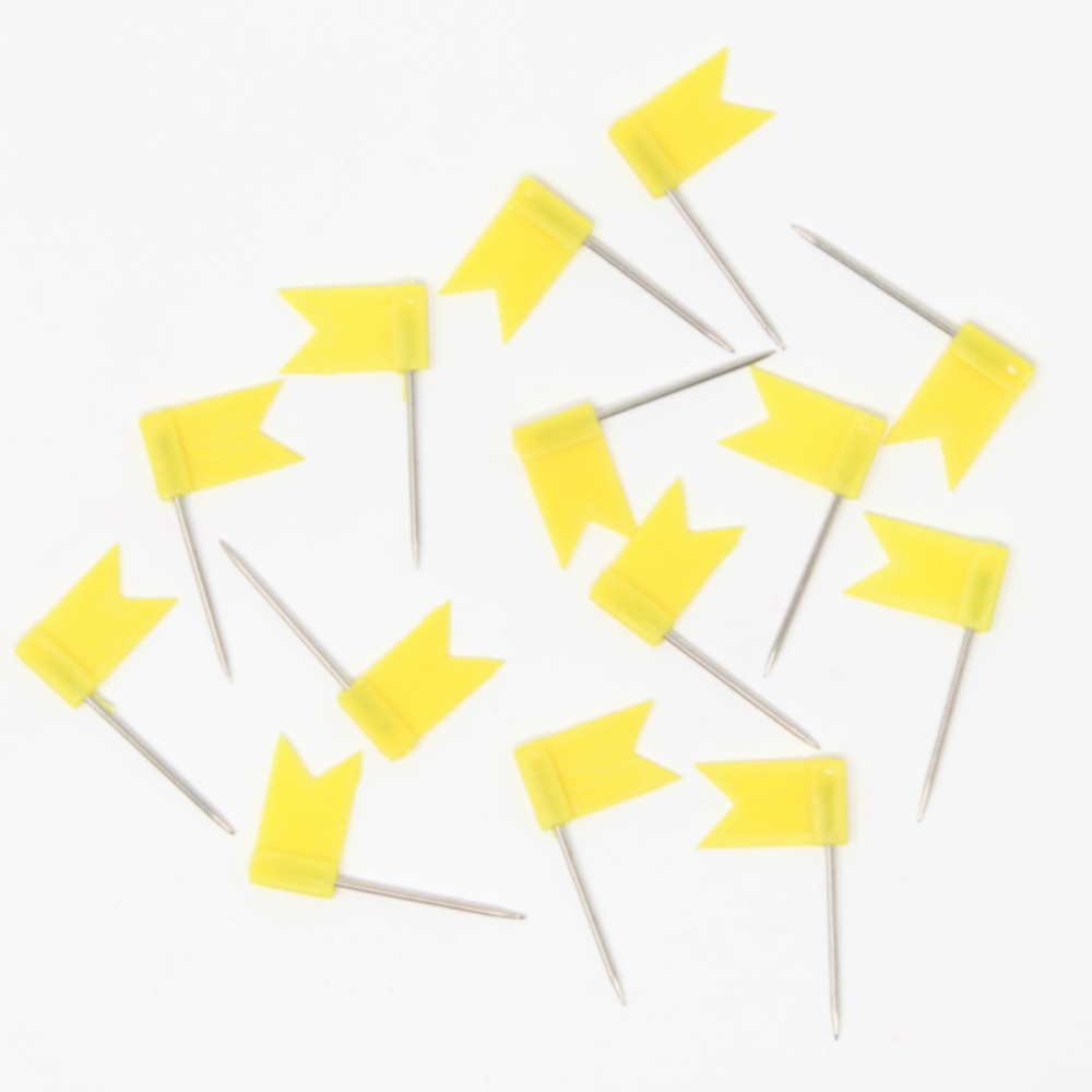 40 Stecknadeln - Fahne - Gelb