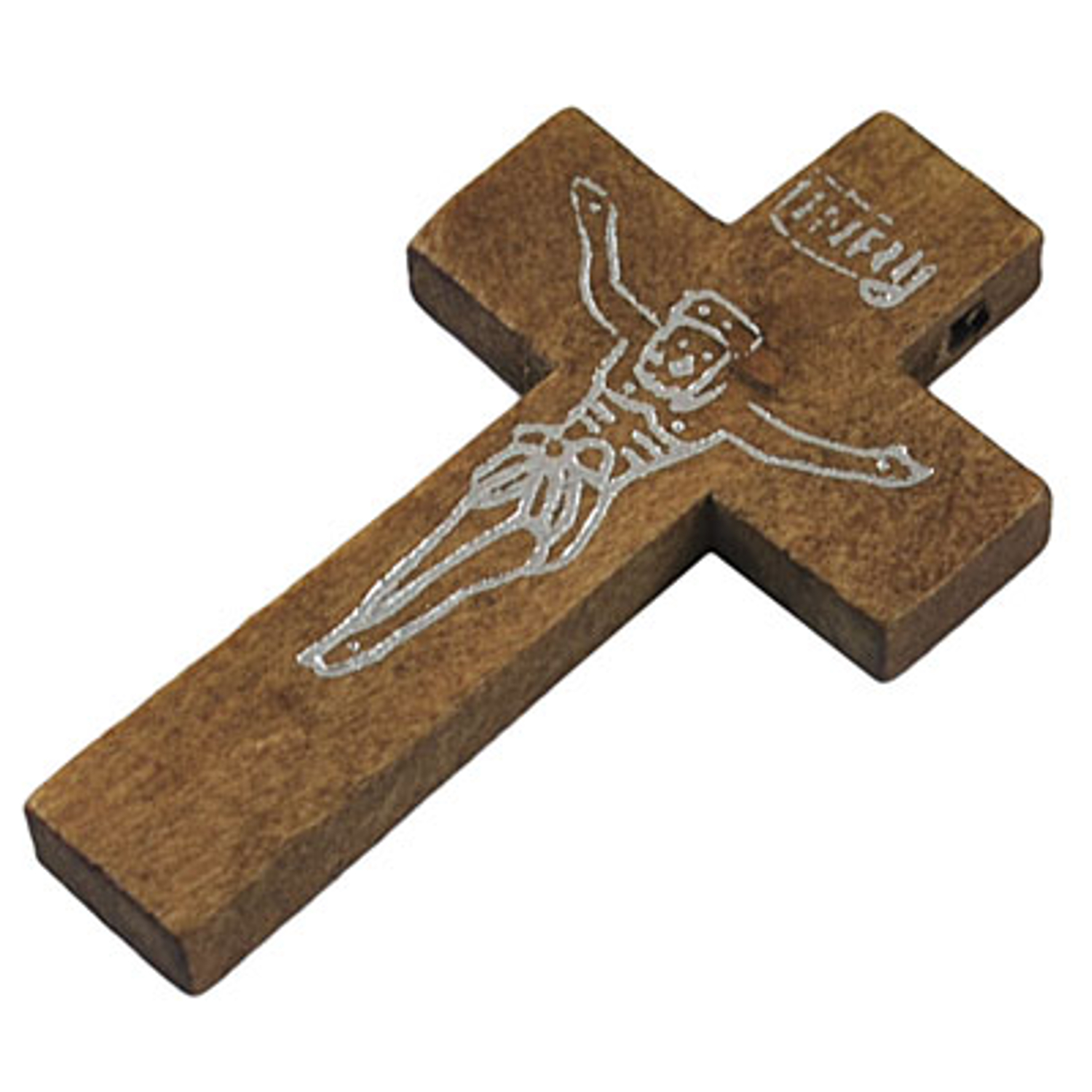5x Anhänger Holzkreuz - 42x23 mm - Hellbraun