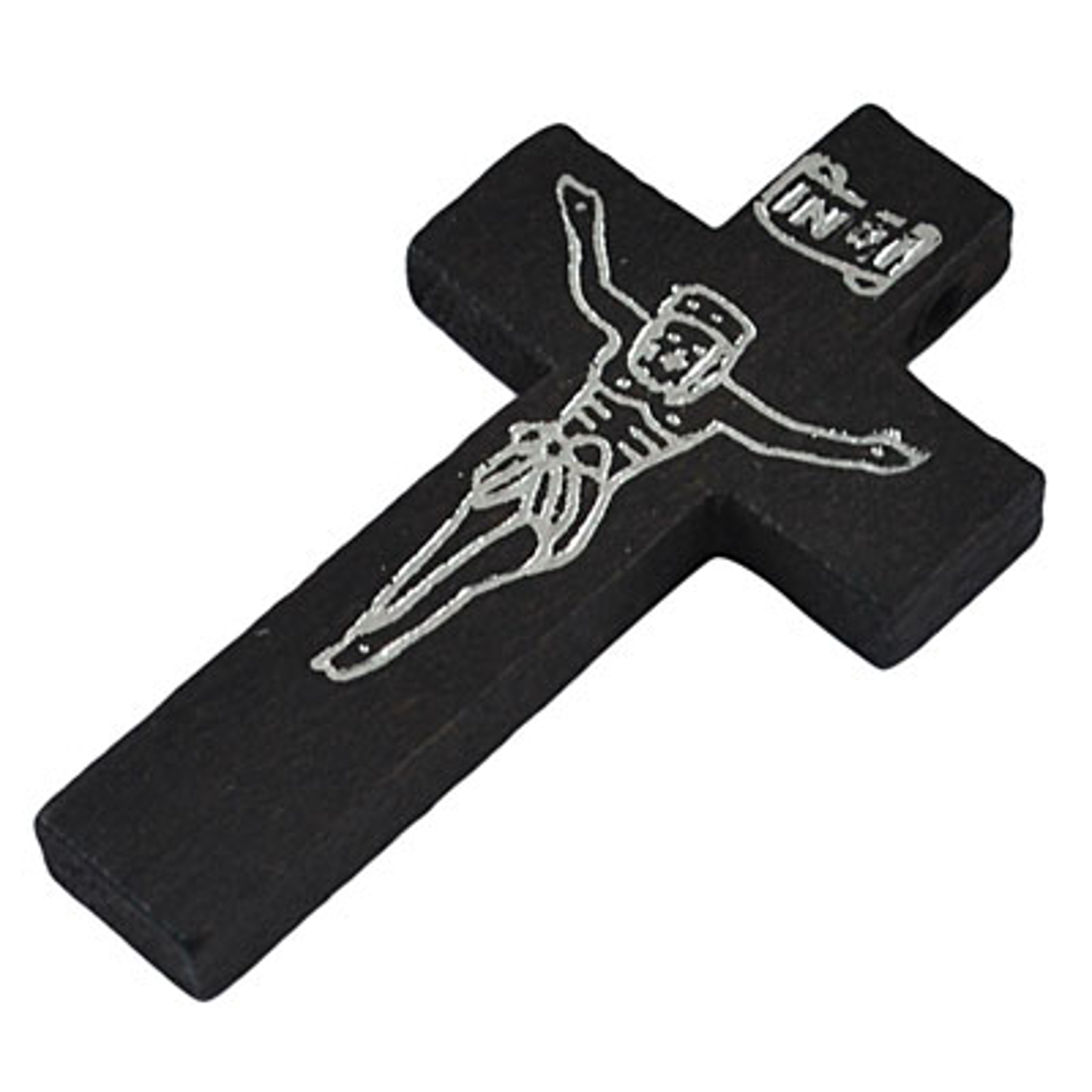 5x Anhänger Holzkreuz - 42x23 mm - Schwarz