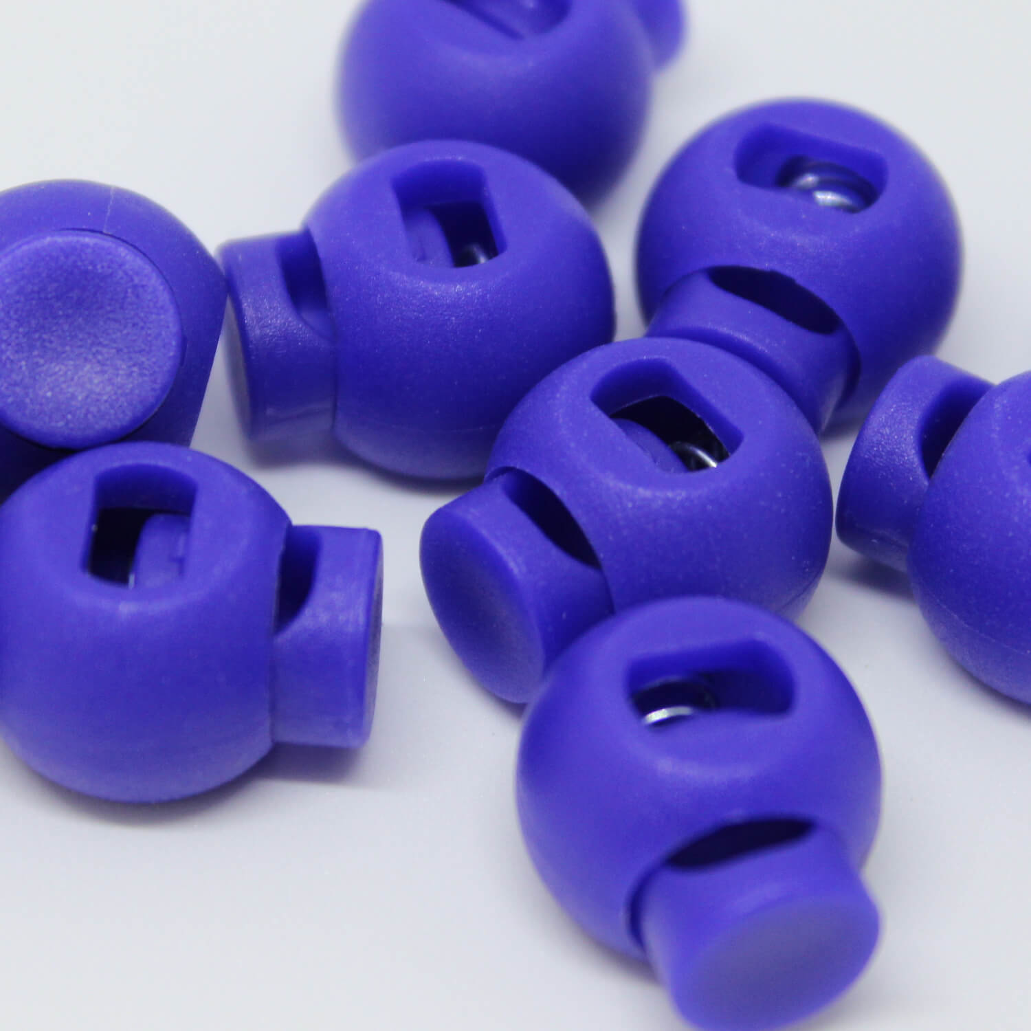 10x 1-Loch-Kordelstopper - 16mm - Pantone 2736C (Blau-Lila)