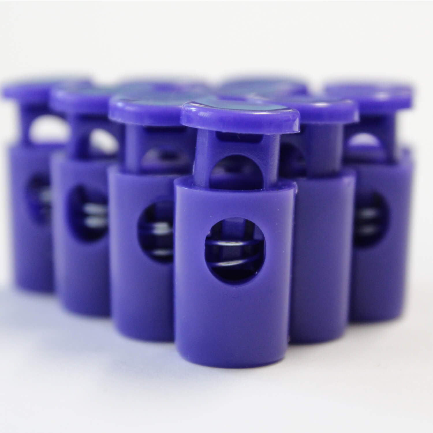 10x Zylinder Kordelstopper - 28mm - Pantone 2736C (Blau-Lila)