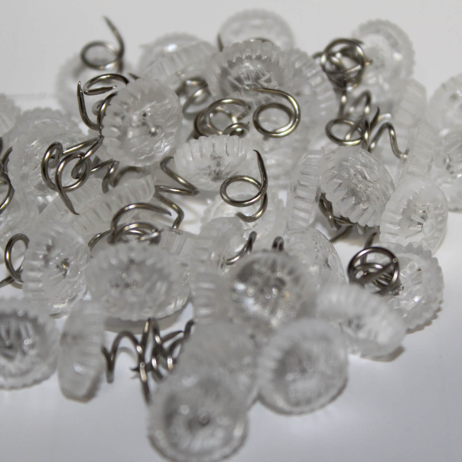 10 Twist Pins - transparent - 12mm