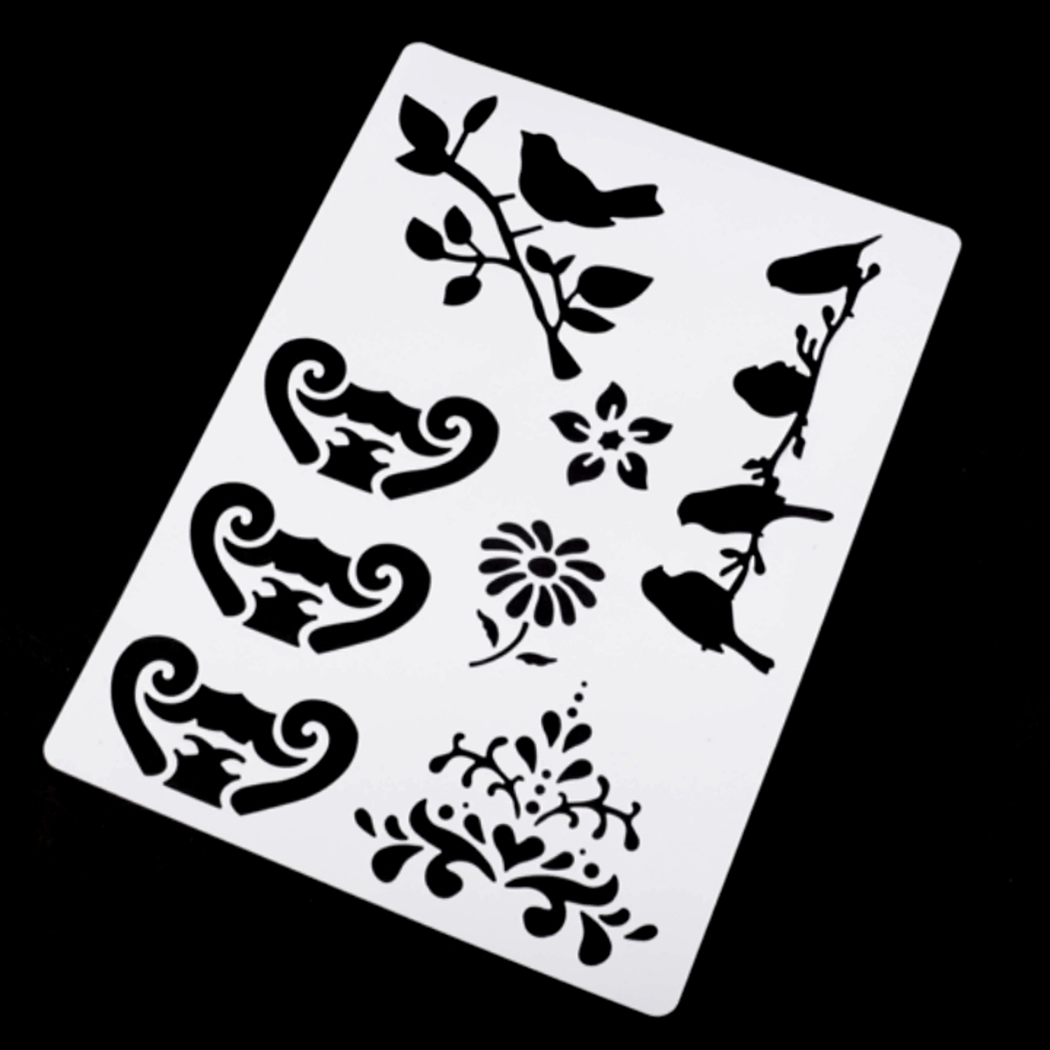 Malschablone Kunststoff - 14 x 15 cm - Ornamente 1