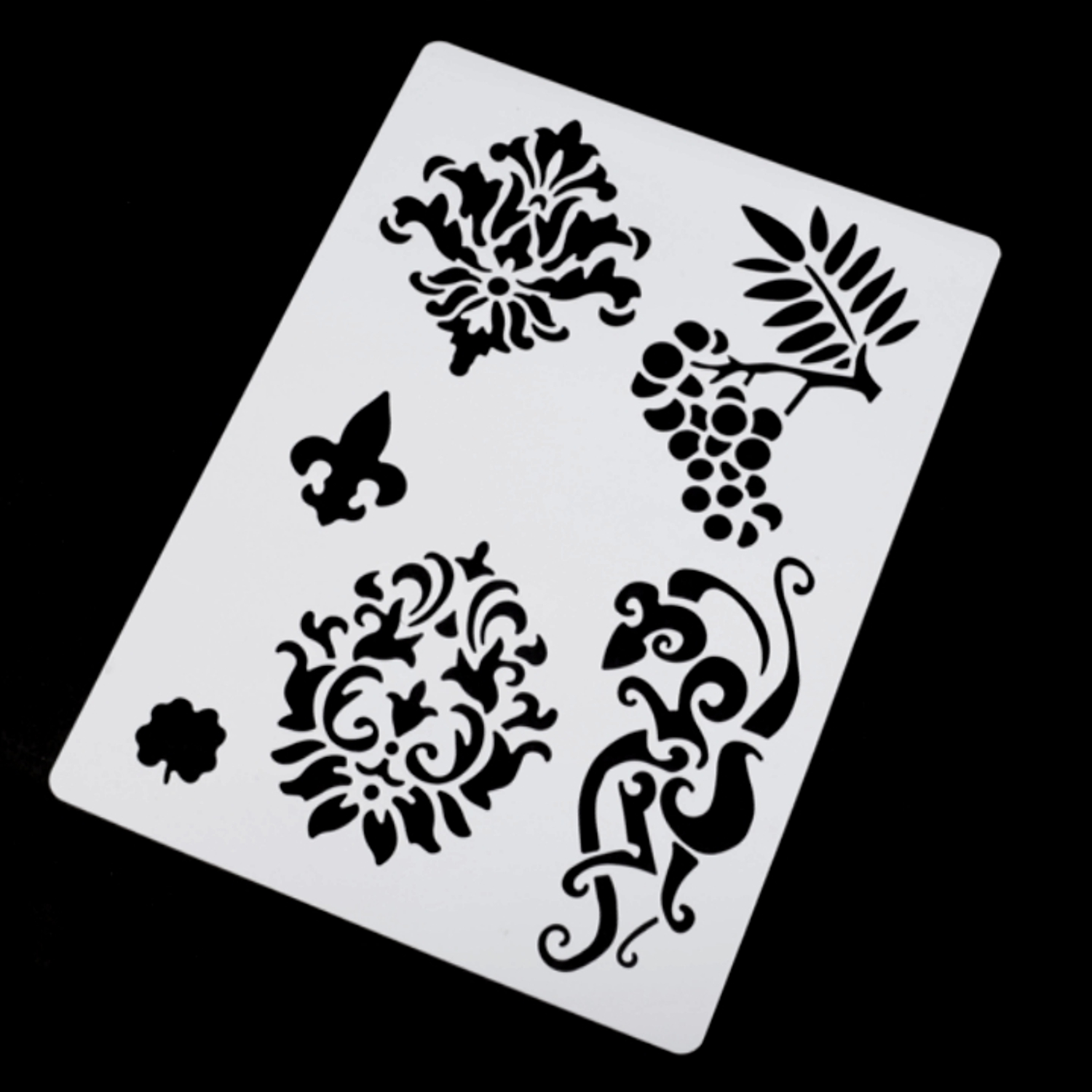Malschablone Kunststoff - 14 x 15 cm - Ornamente 2