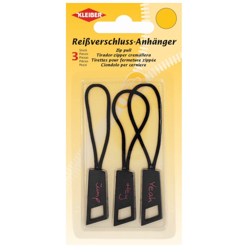 3 Reißverschluss Anhänger - Textfarbe: pink-pink-pink