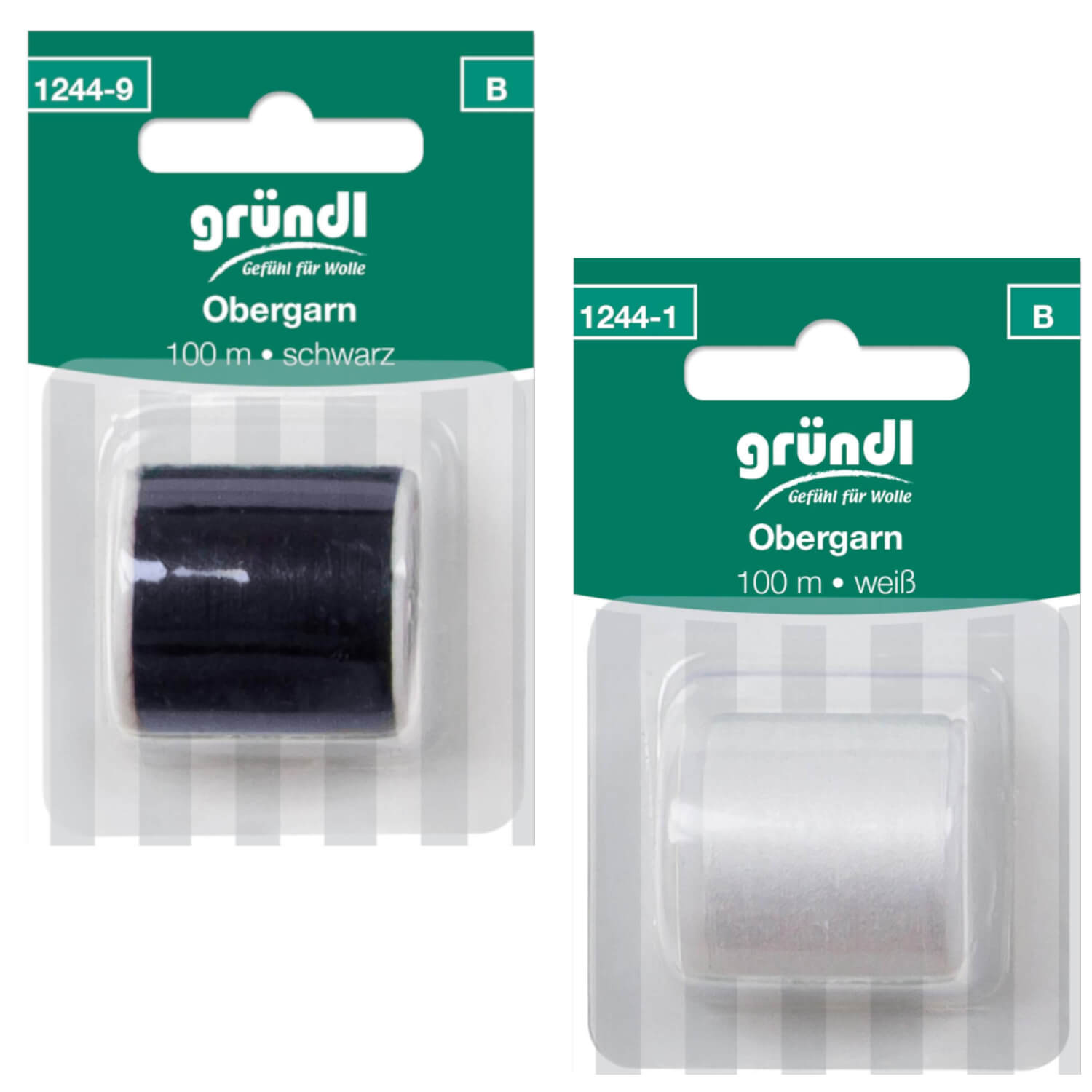 GRÜNDL | 100 Meter Obergarn in Schwarz oder Weiß