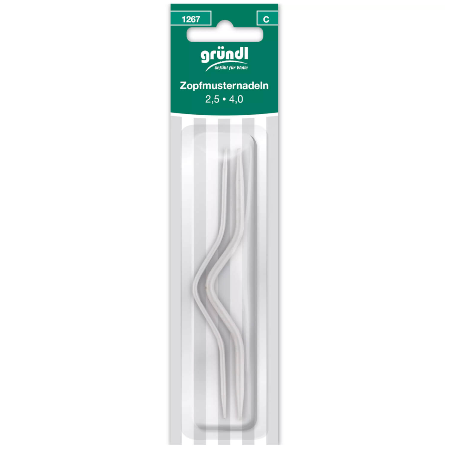 GRÜNDL | 2 Zopfstricknadeln 2,5 & 4,0 mm (1267)