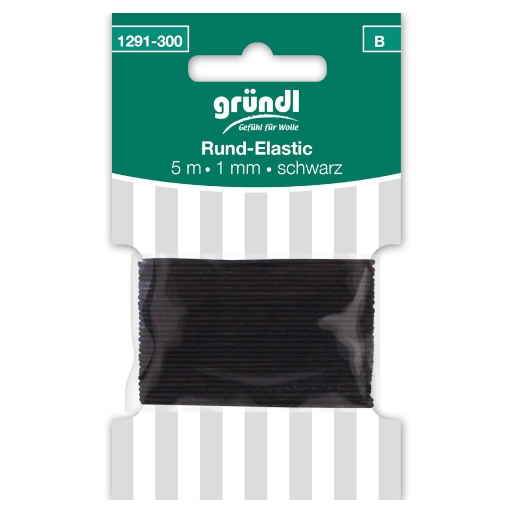 GRÜNDL | Rund-Elastik 1mm x 5 Meter Länge in SCHWARZ