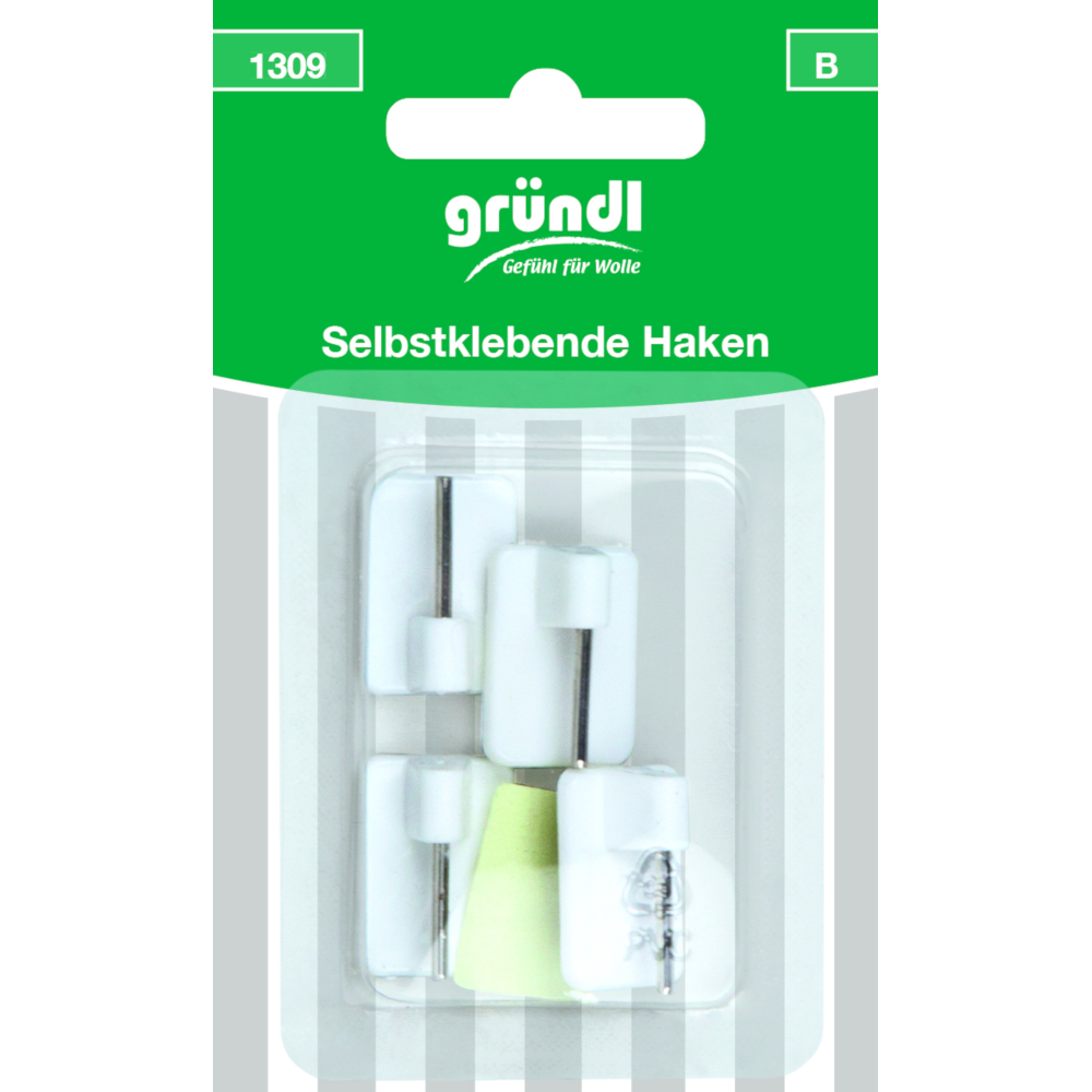 GRÜNDL | 4 Selbstklebende Vitragestangen Haken in Weiß