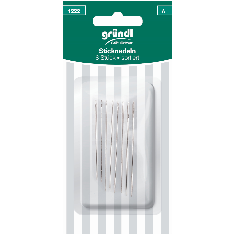 GRÜNDL | 8 Sticknadeln mit Spitze in sortierter Mischung