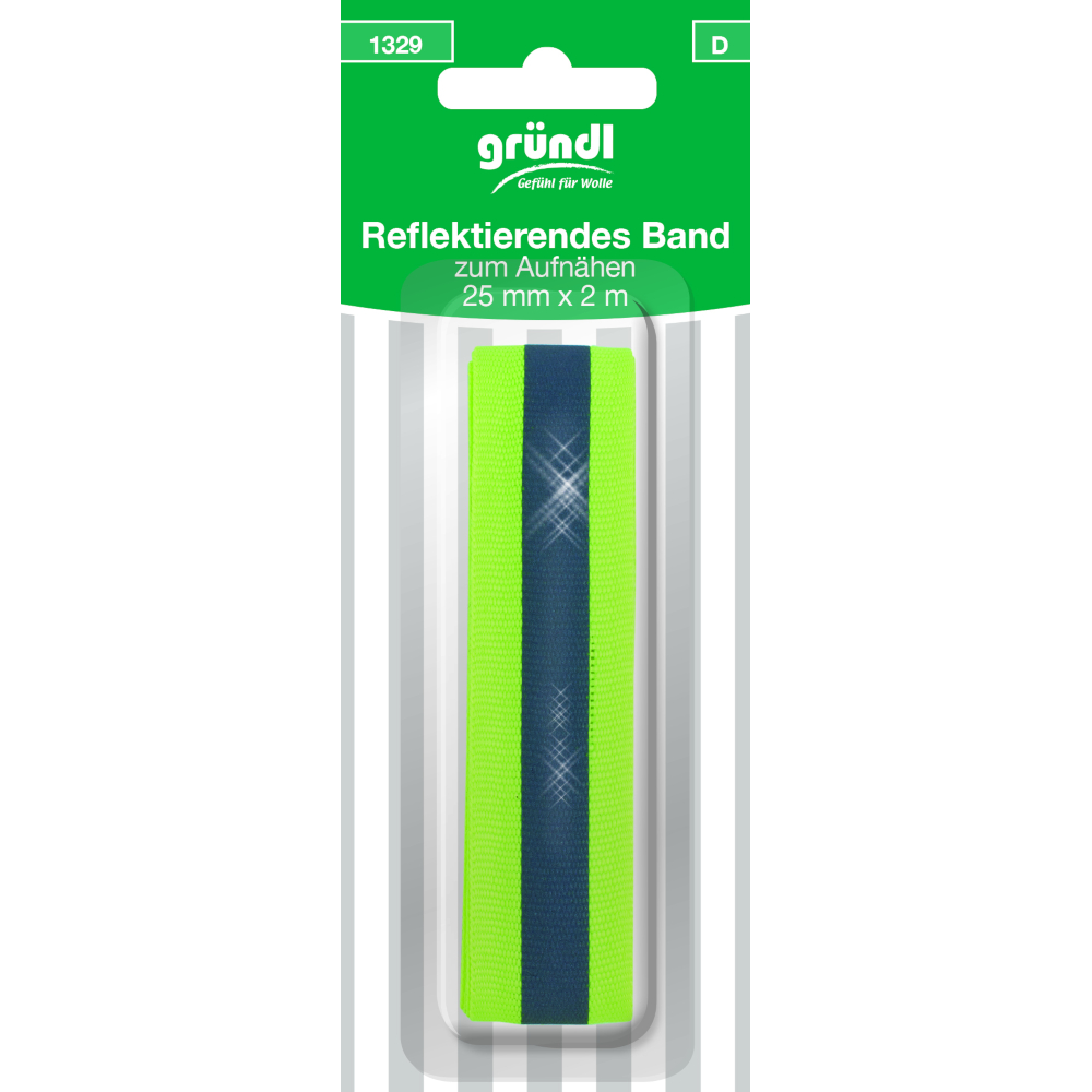 Gründl | 2m Reflektierendes Band zum Aufnähen mit 25mm Breite (1329)