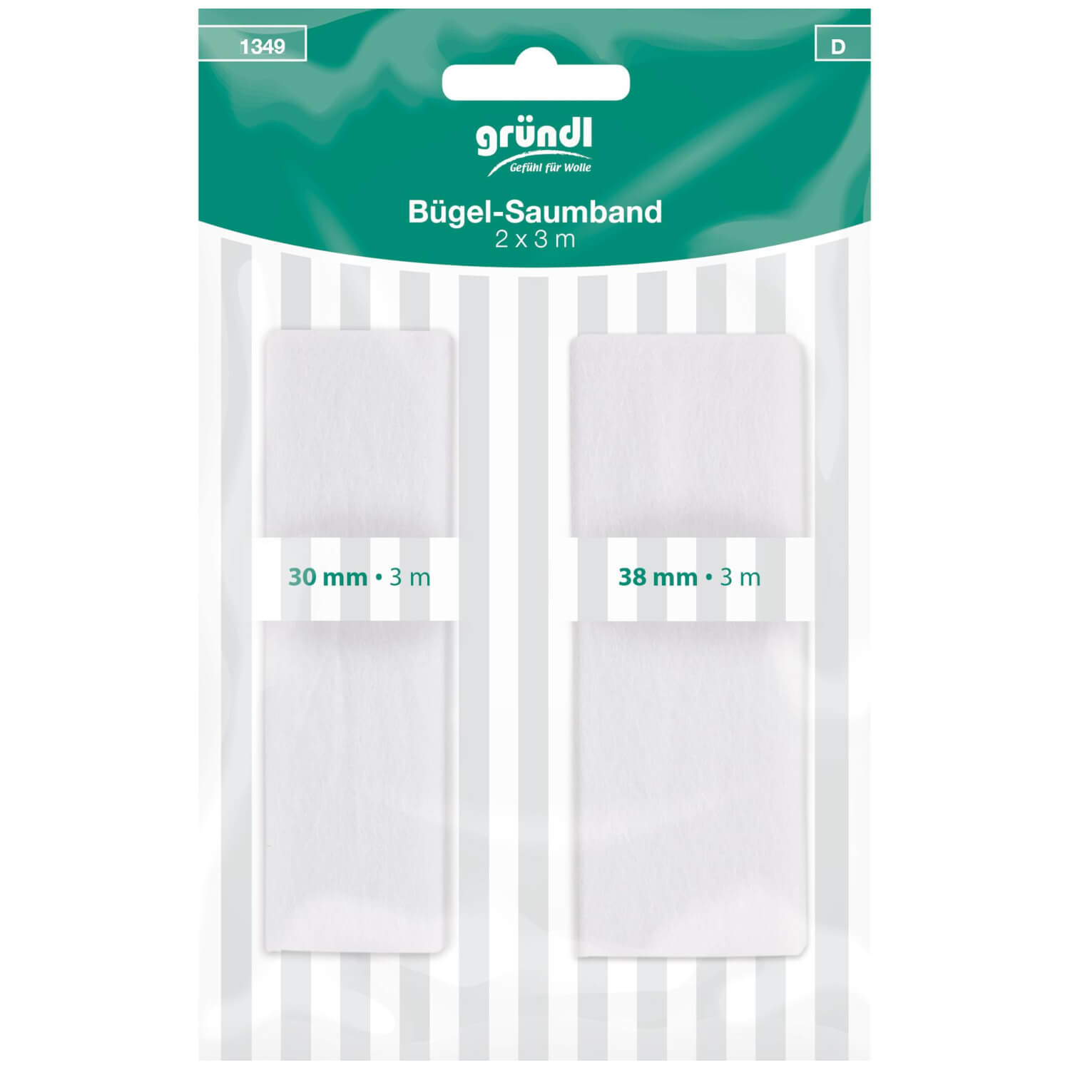 GRÜNDL | 2x 3 Meter Bügel-Saumband 30 & 38 mm (1349)