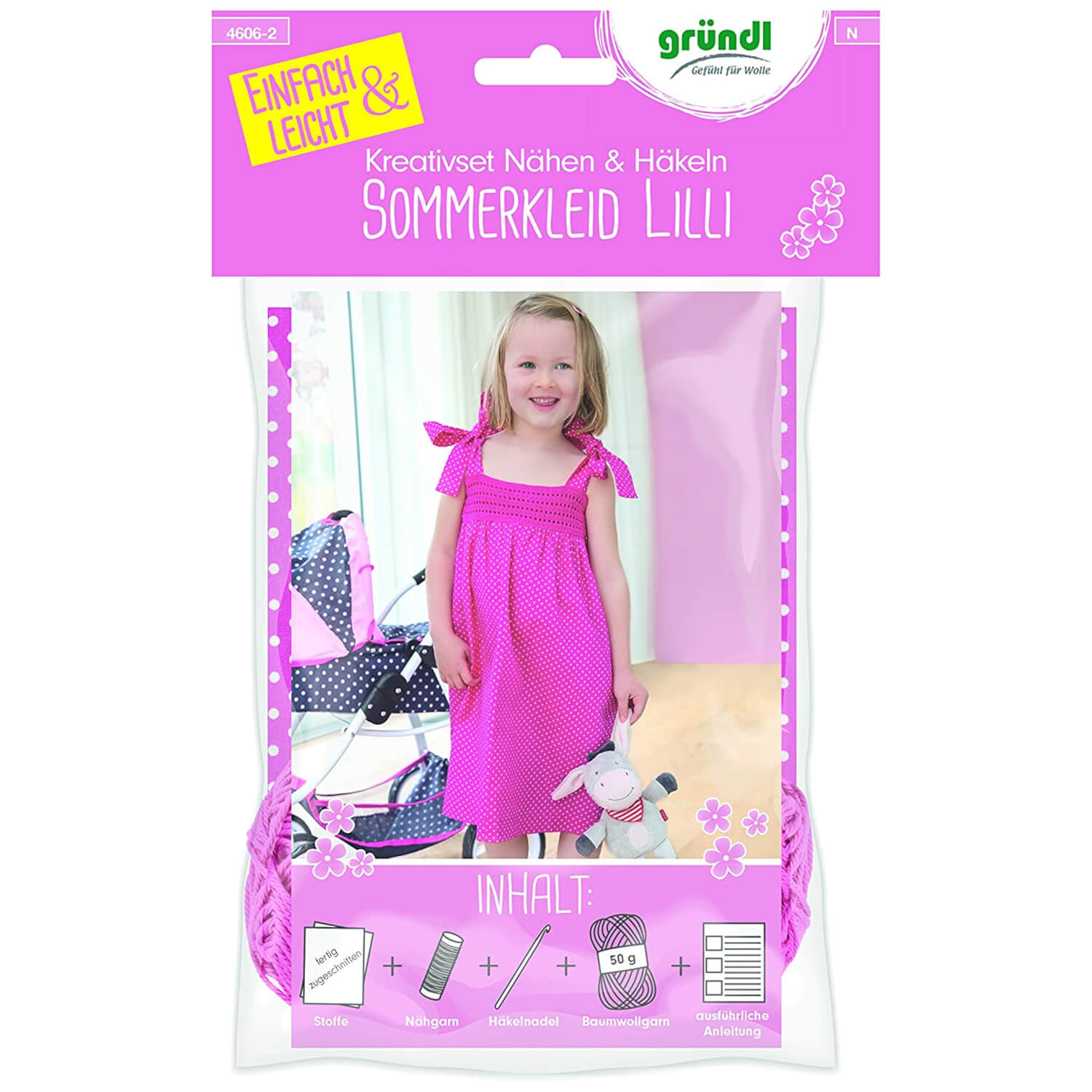 GRÜNDL | Kreativset - Sommerkleid Lilli - pink (4606-2)