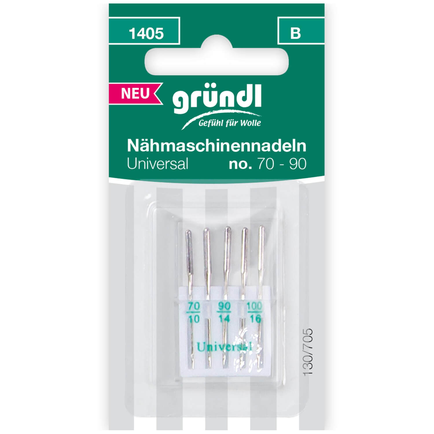 GRÜNDL | 5 Universal Nähmaschinennadeln Nm 70-90 (1405)