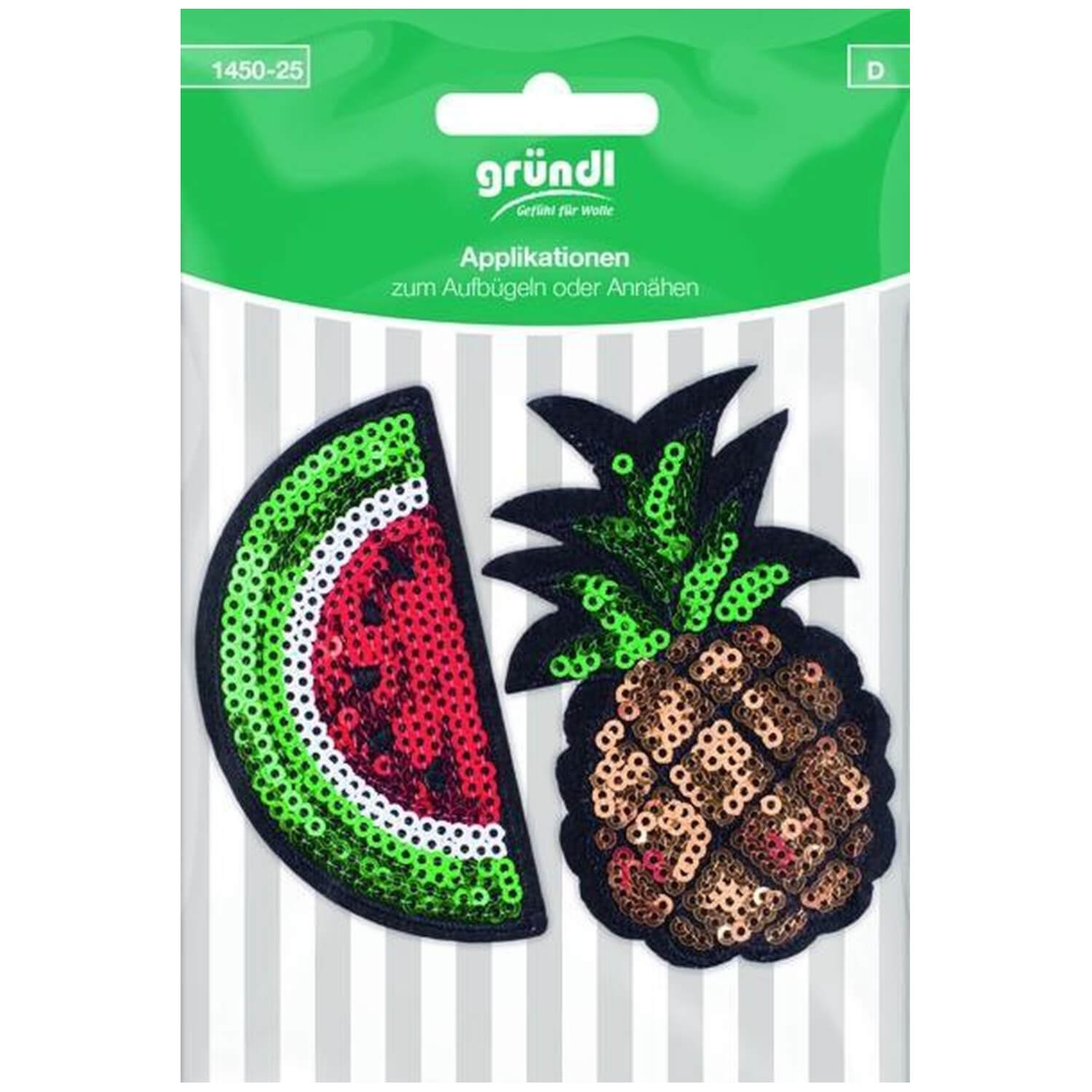 Gründl | 2x Textil Applikation: Melone und Ananas (1450-25)