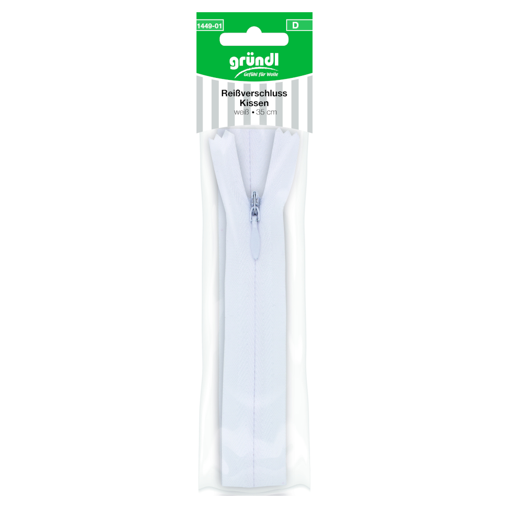 GRÜNDL | Kissen Reißverschluss - nicht teilbar - 35cm in weiß